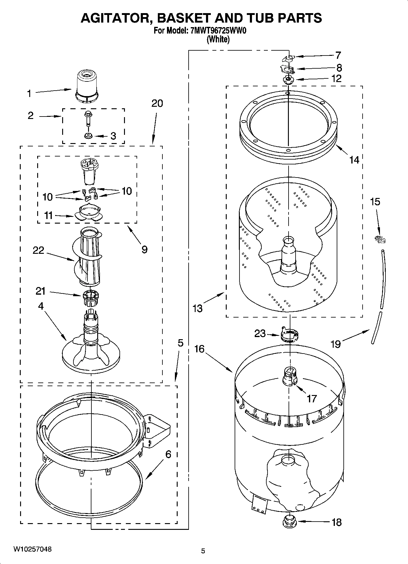 03 - AGITATOR, BASKET AND TUB PARTS