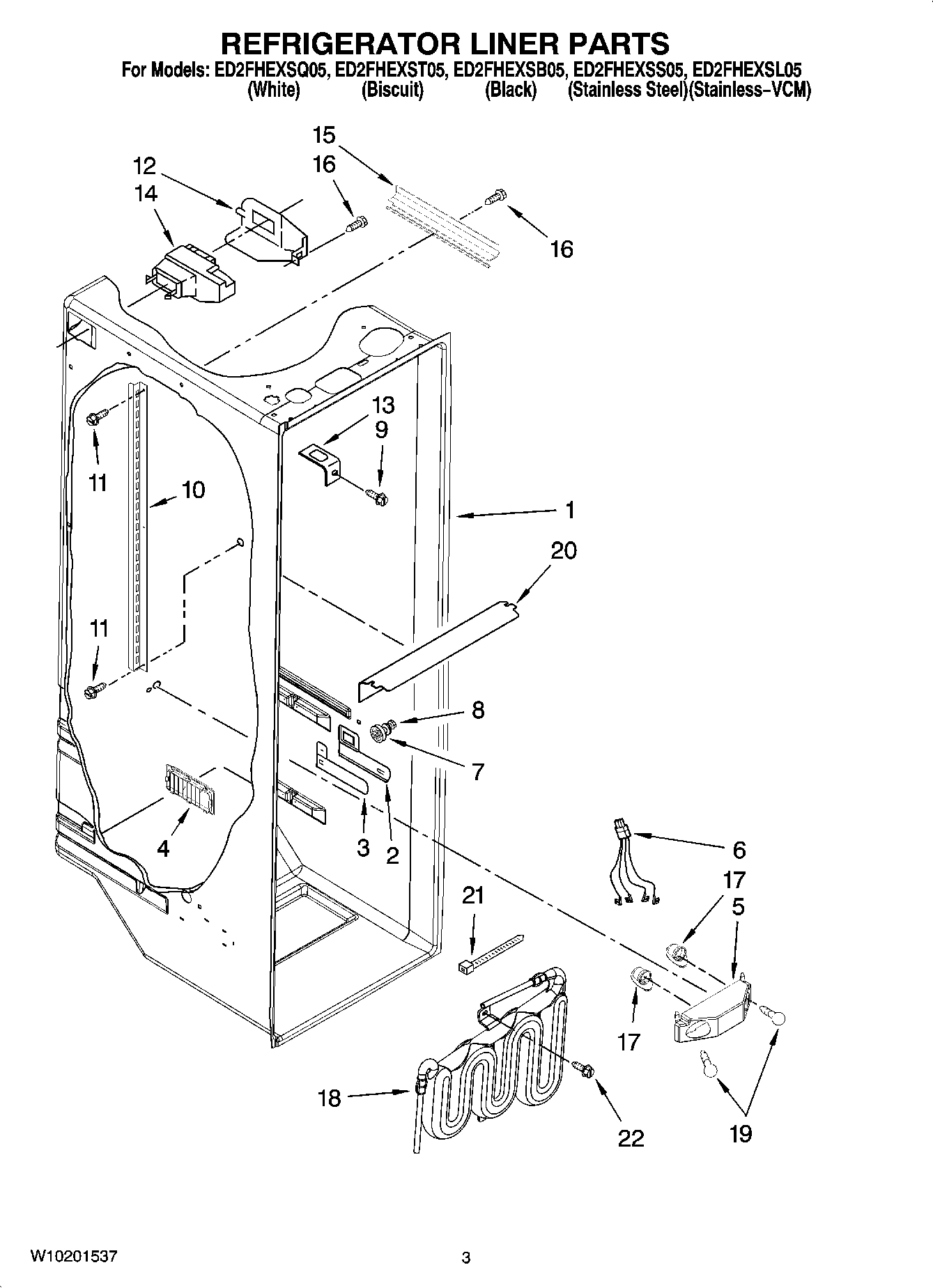 02 - REFRIGERATOR LINER PARTS