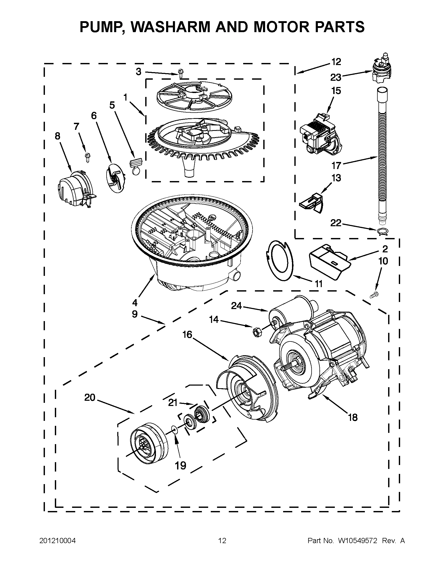 06 - PUMP, WASHARM AND MOTOR PARTS
