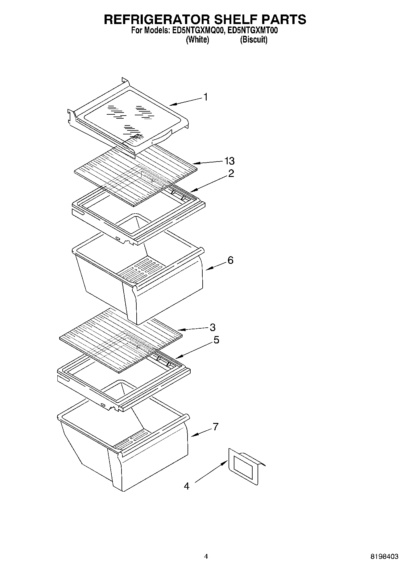 03 - REFRIGERATOR SHELF PARTS