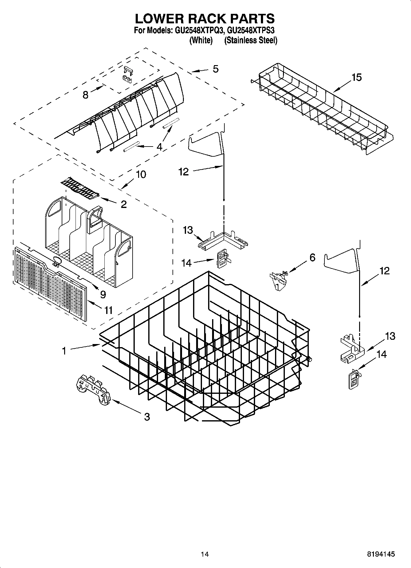 11 - LOWER RACK PARTS