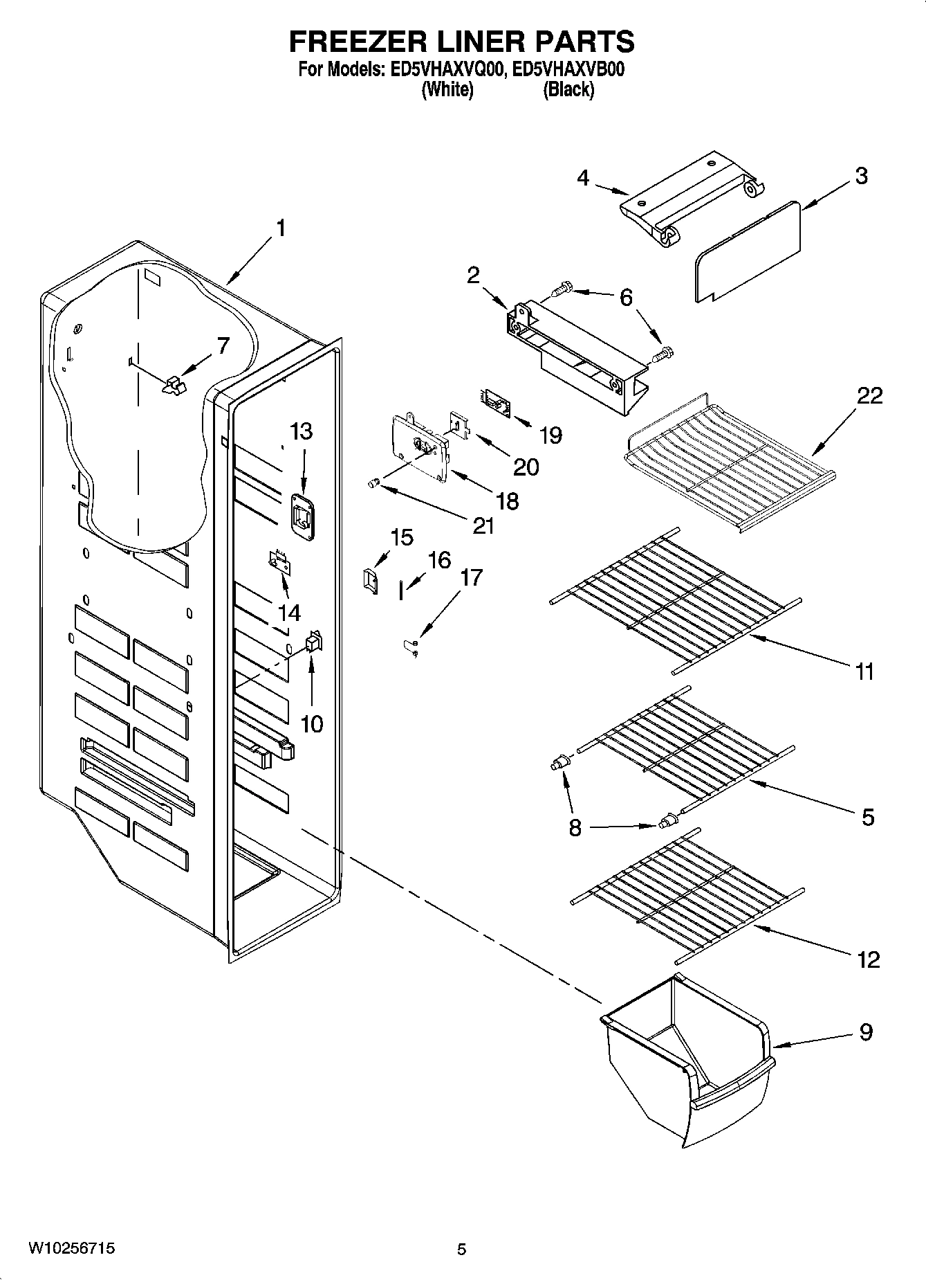 04 - FREEZER LINER PARTS