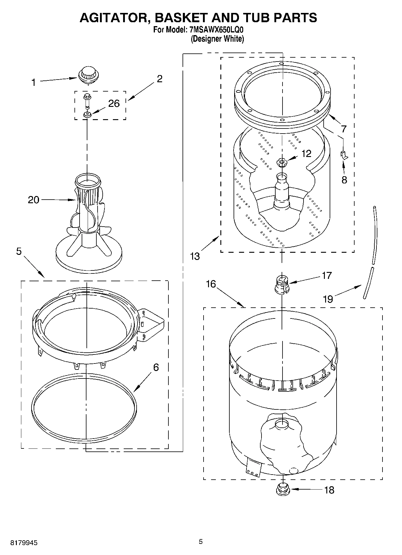 04 - AGITATOR, BASKET AND TUB PARTS