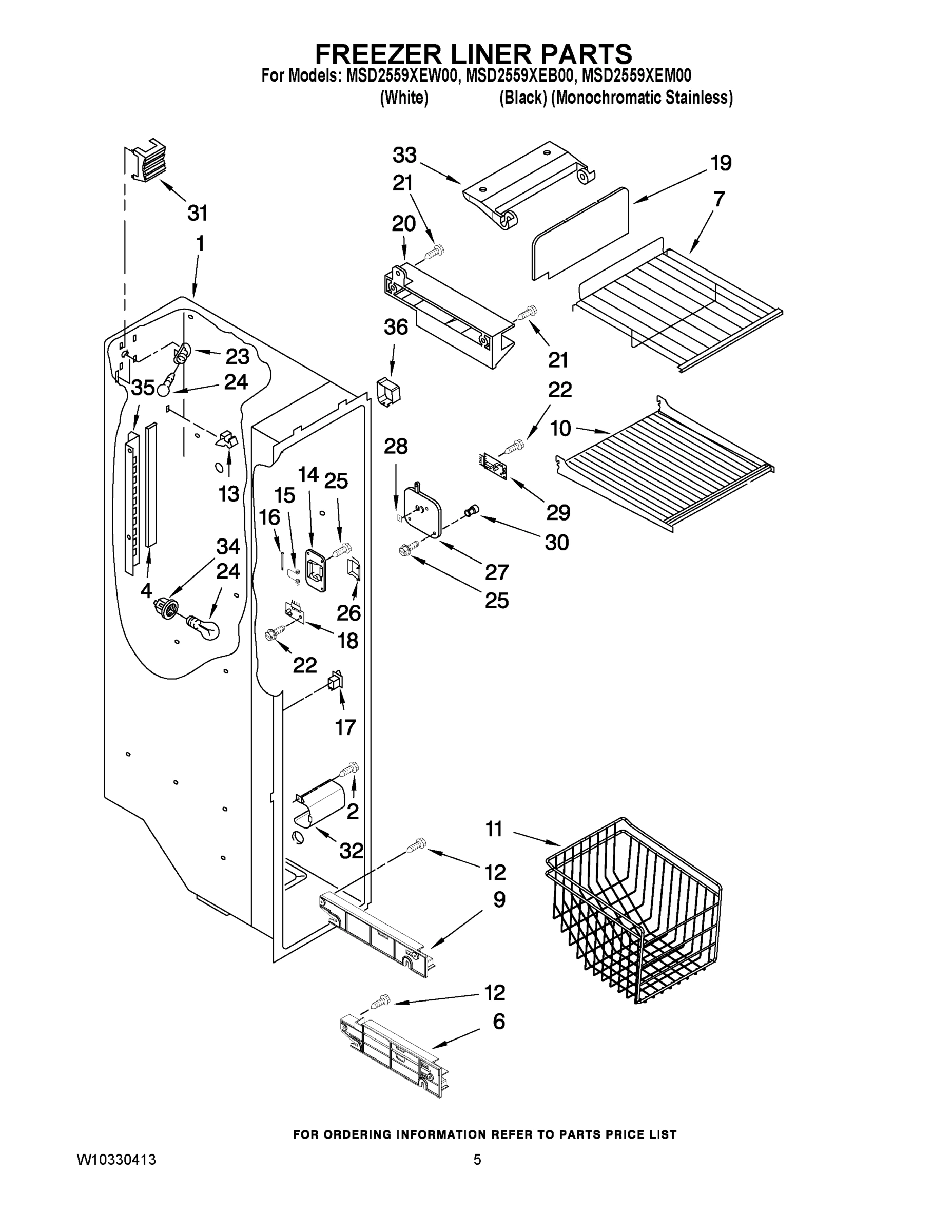 04 - FREEZER LINER PARTS