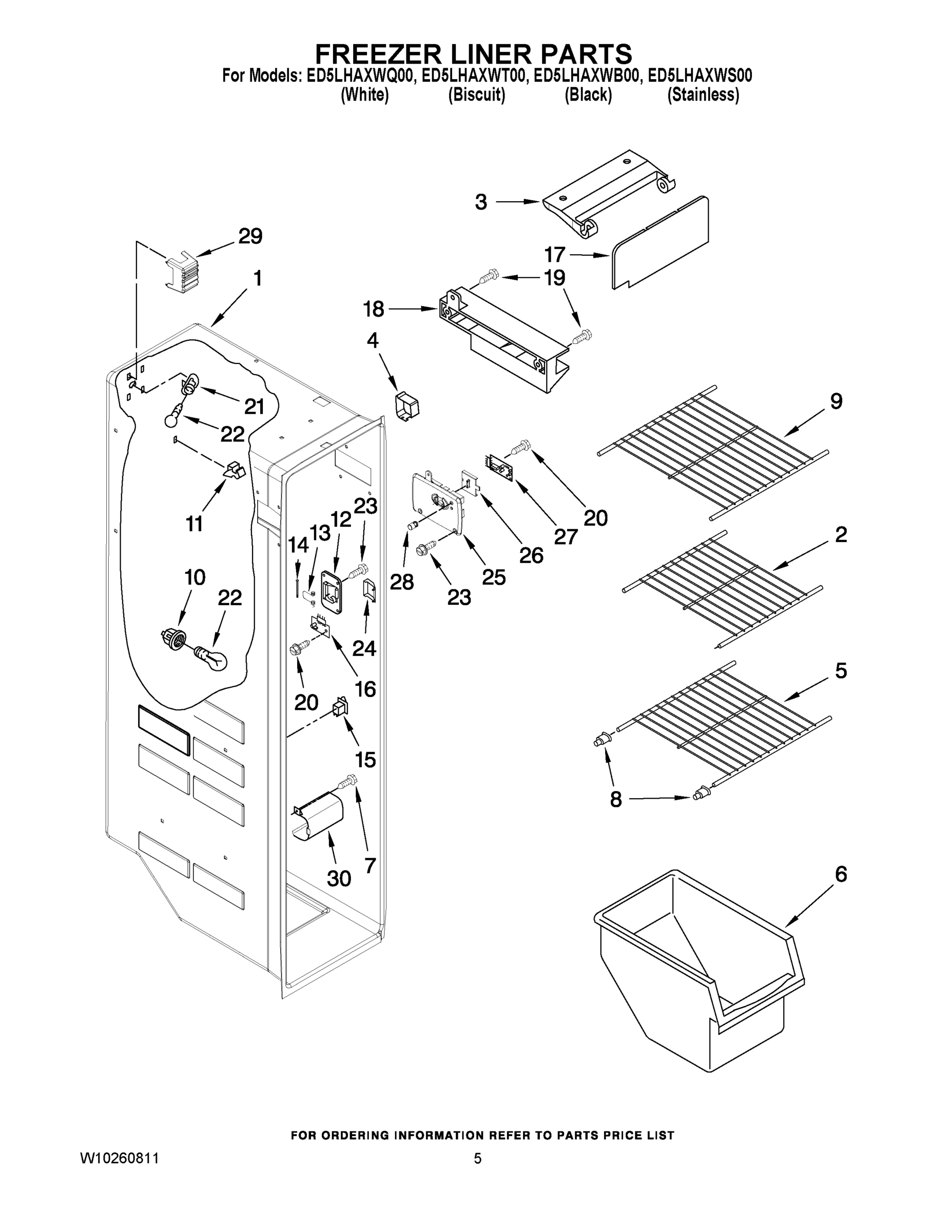 04 - FREEZER LINER PARTS