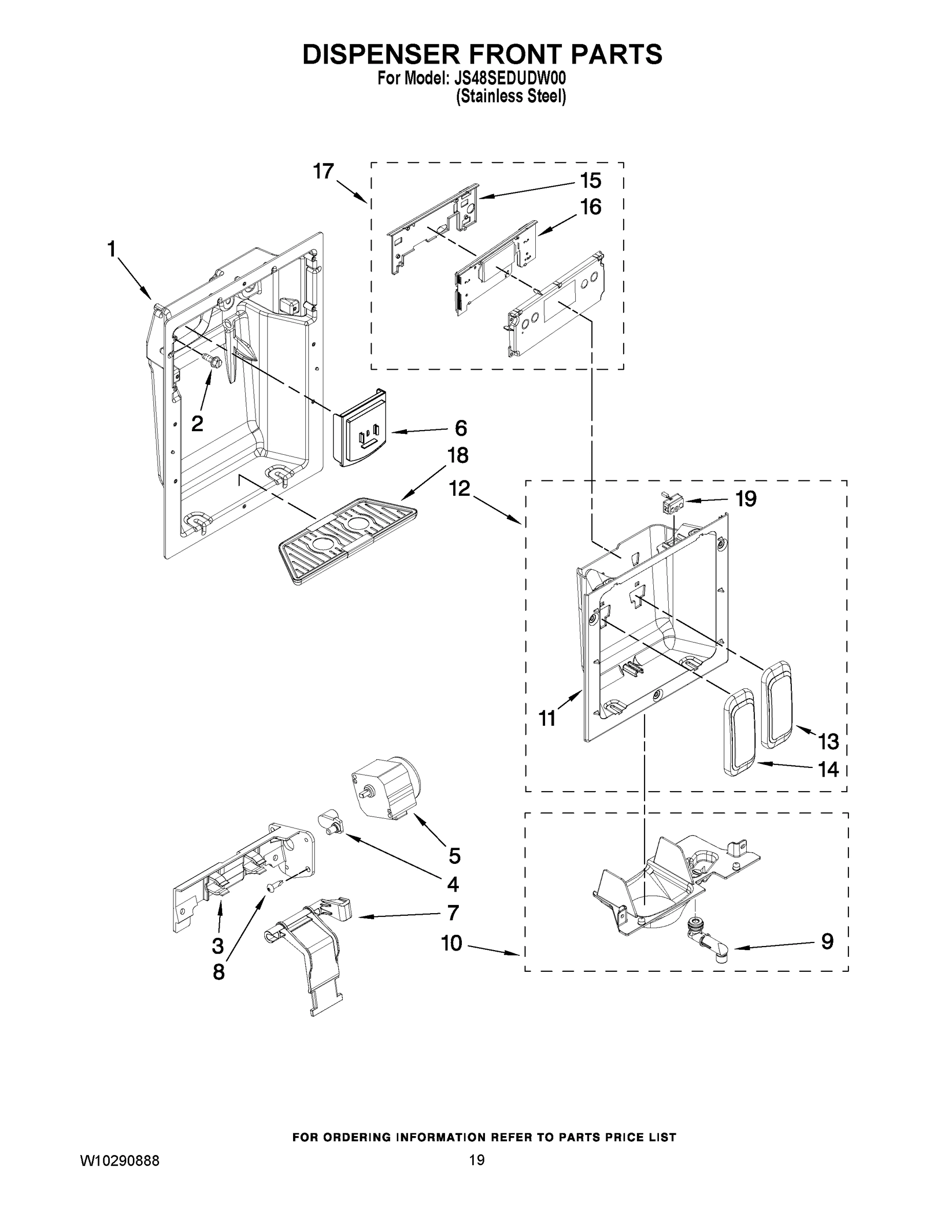 12 - DISPENSER FRONT PARTS