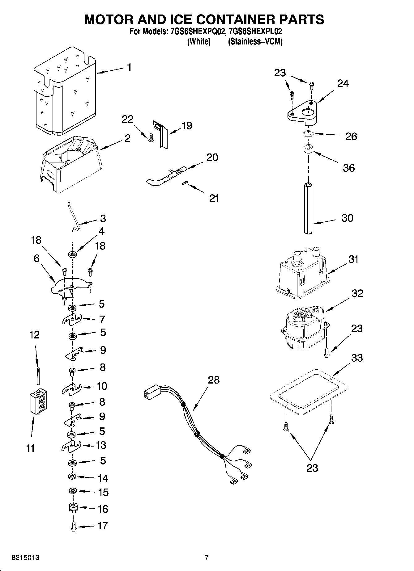 05 - MOTOR AND ICE CONTAINER PARTS