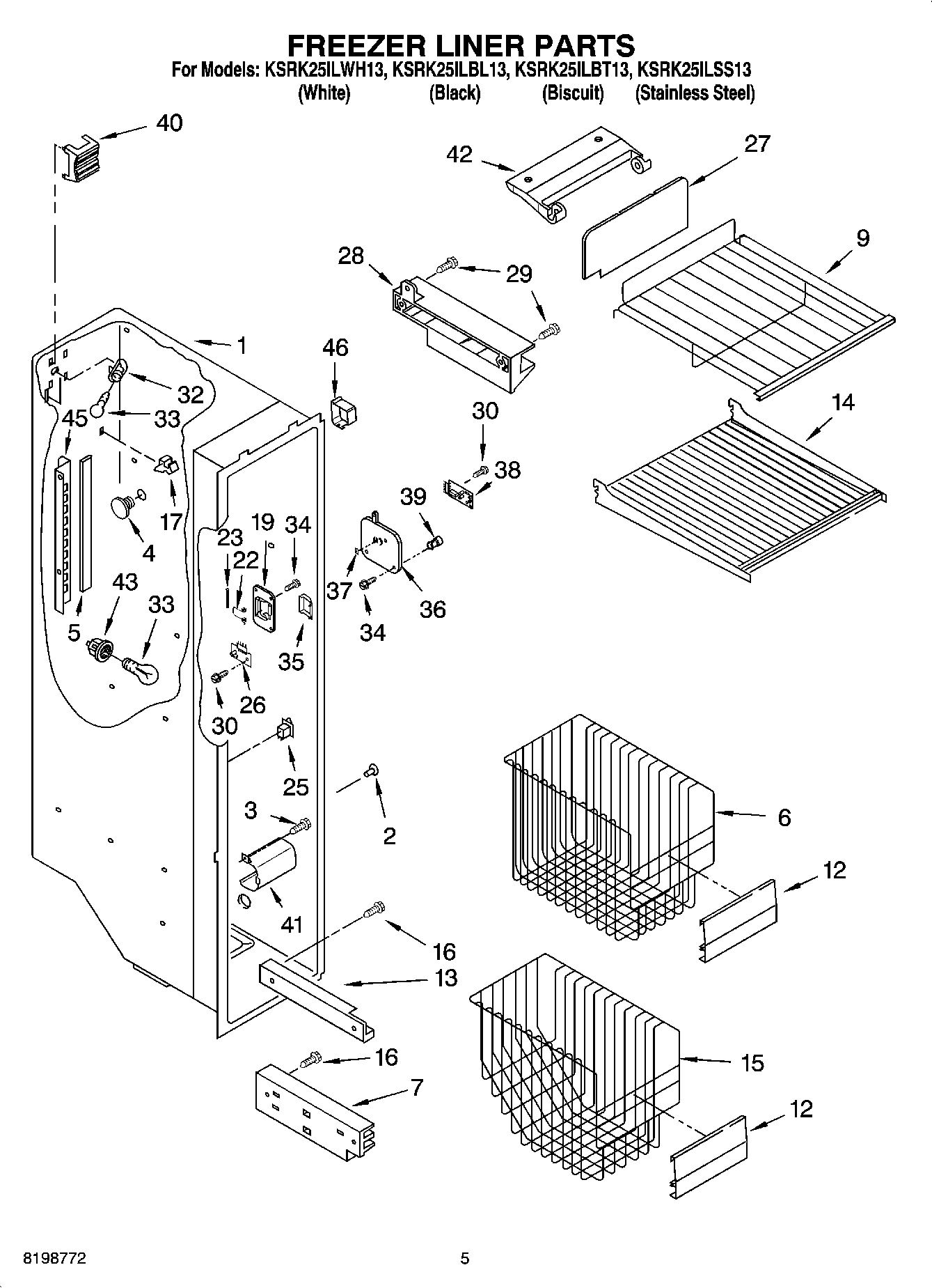 04 - FREEZER LINER PARTS