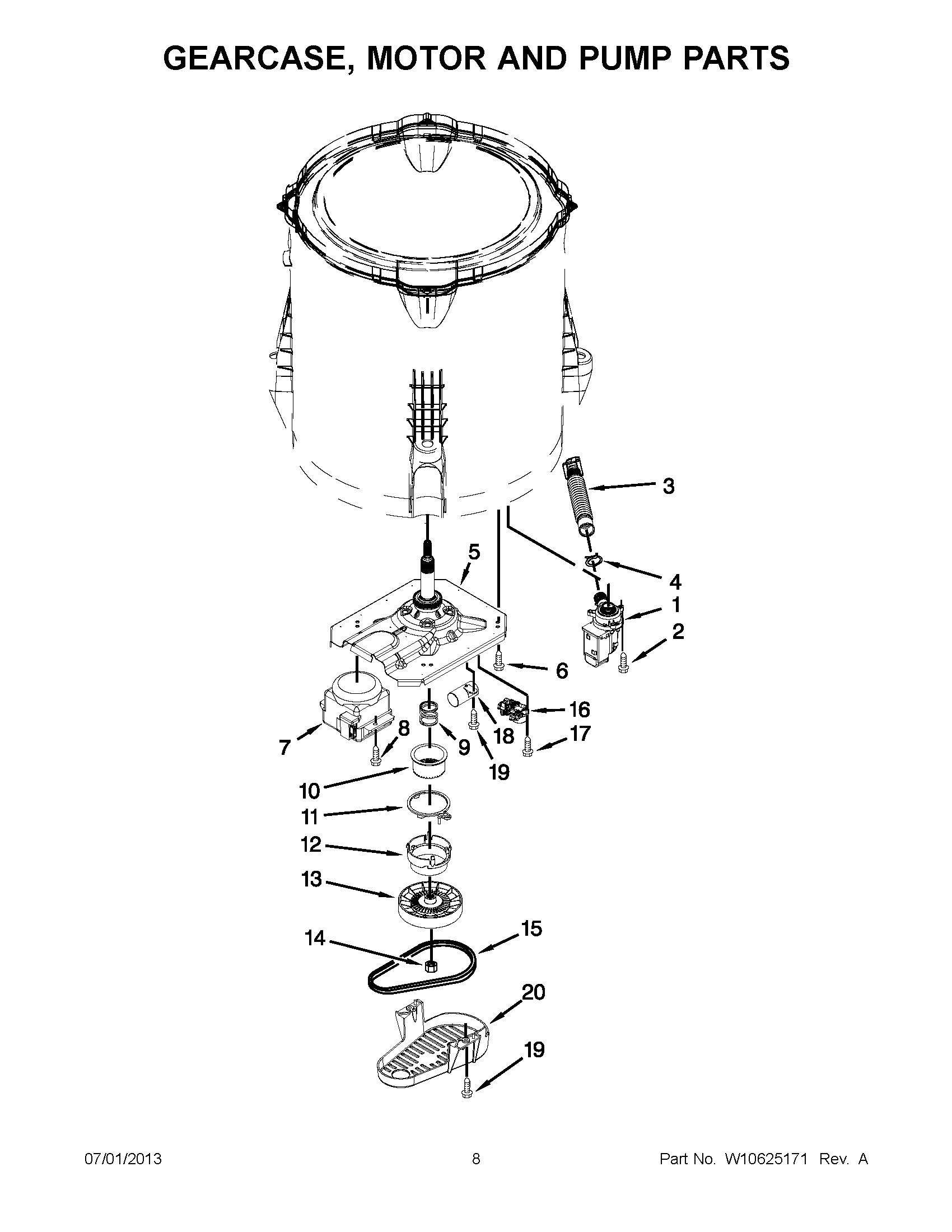 04 - GEARCASE, MOTOR AND PUMP PARTS