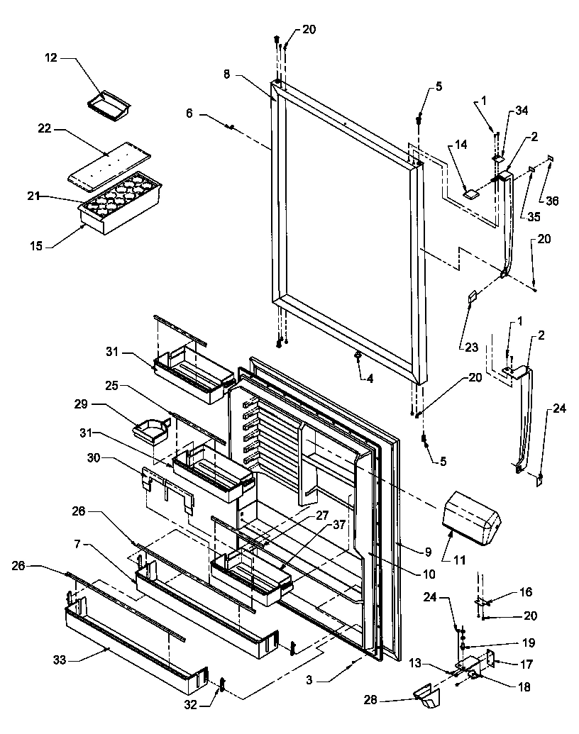 12 - REF DOOR ASSY