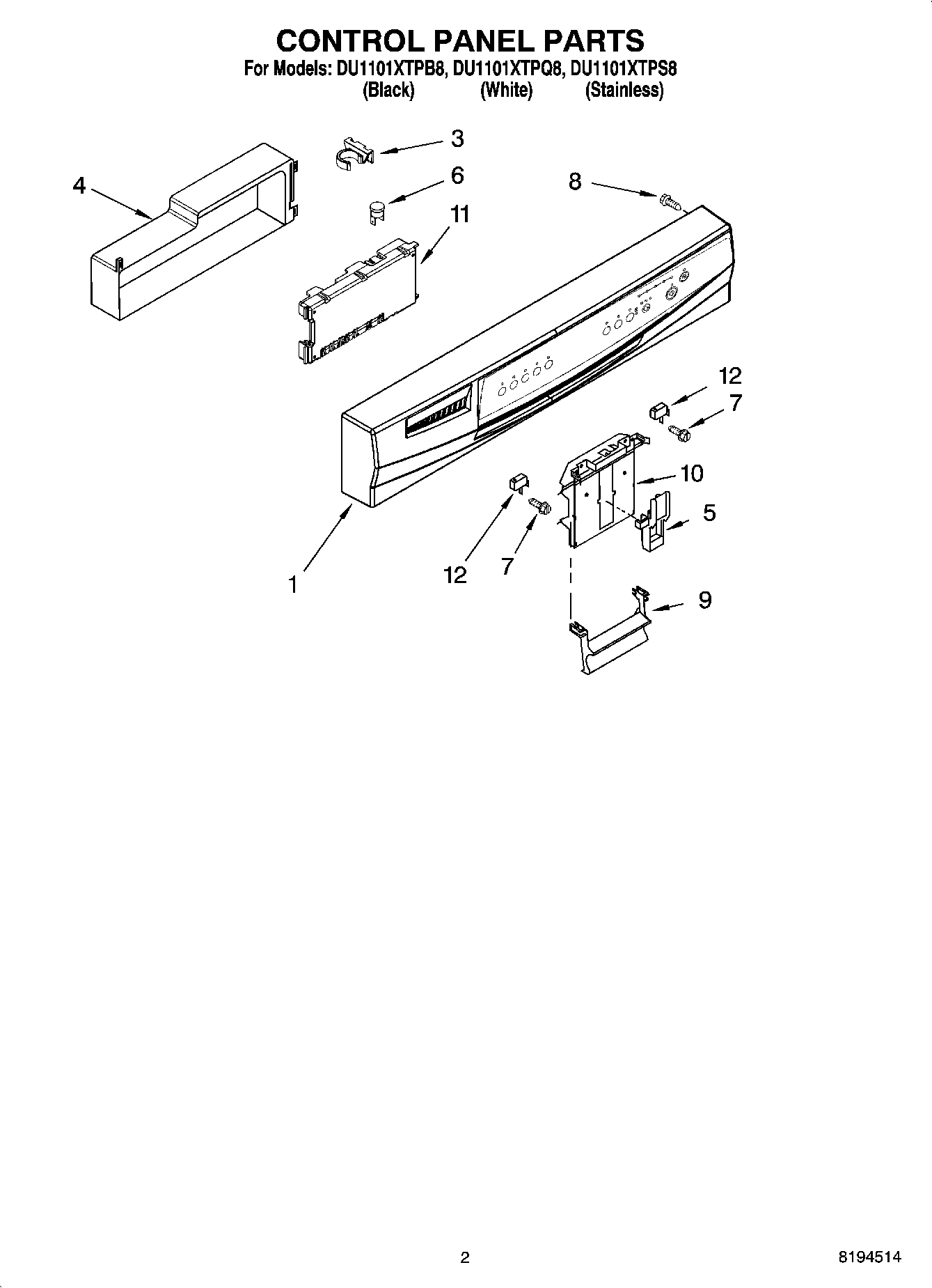 02 - CONTROL PANEL PARTS