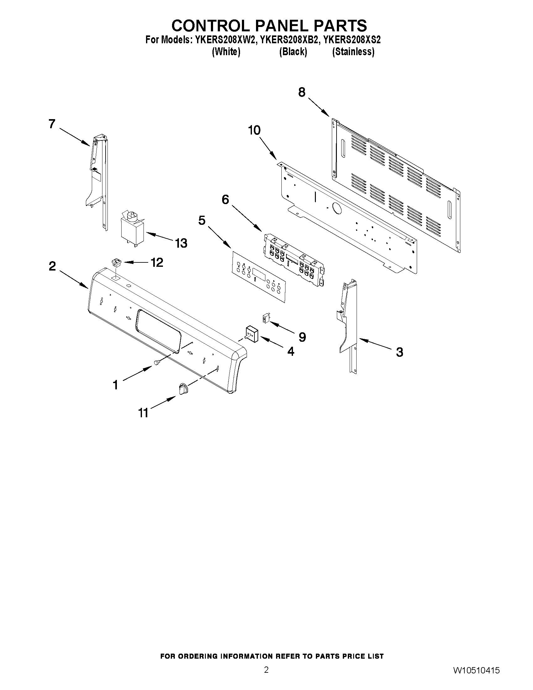02 - CONTROL PANEL PARTS