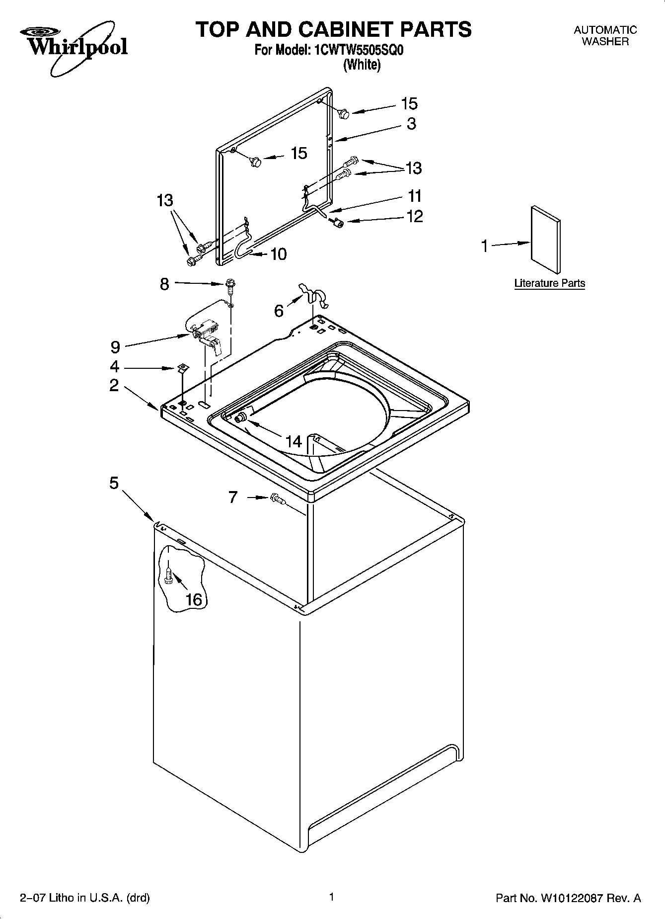 01 - TOP AND CABINET PARTS