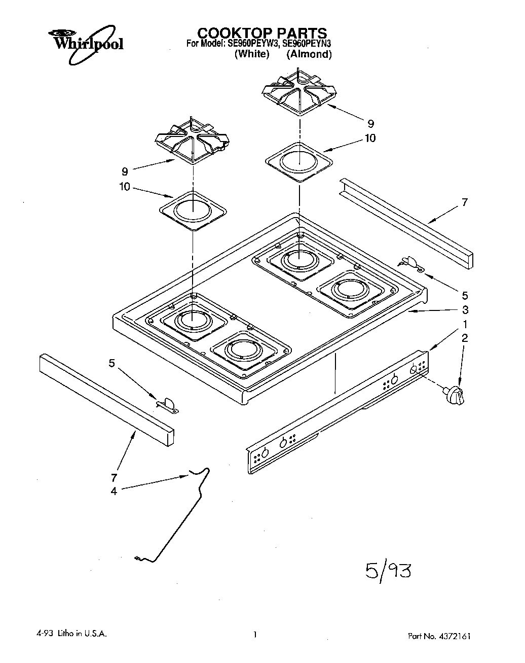 01 - COOKTOP PARTS