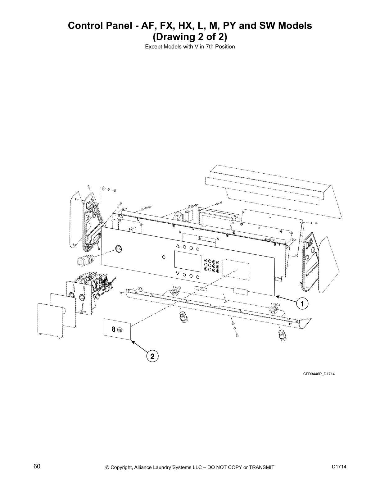 Control Panel - AF, FX, HX, L, M, PY and SW Models
(Drawing 2 of 2)