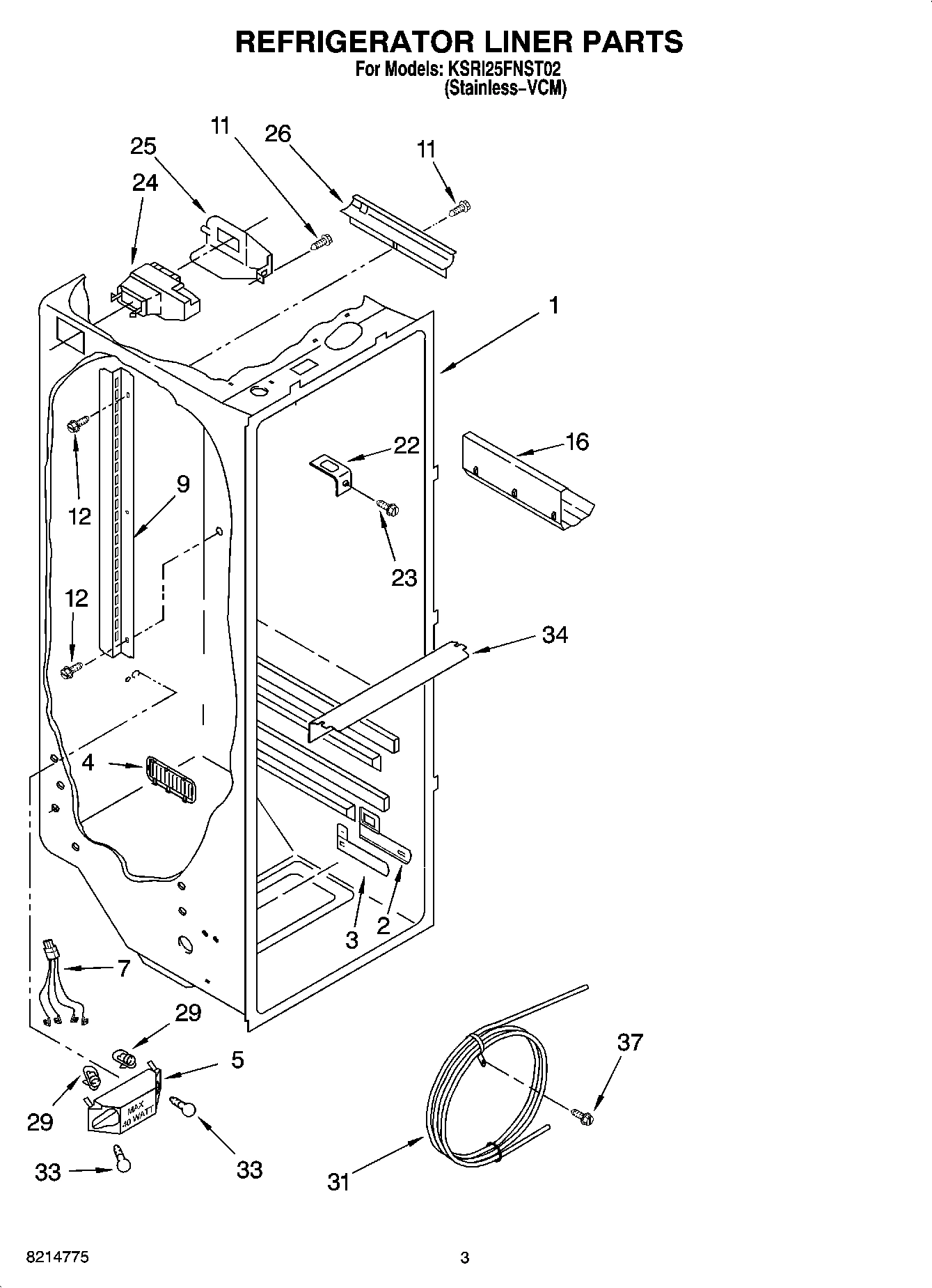 02 - REFRIGERATOR LINER PARTS