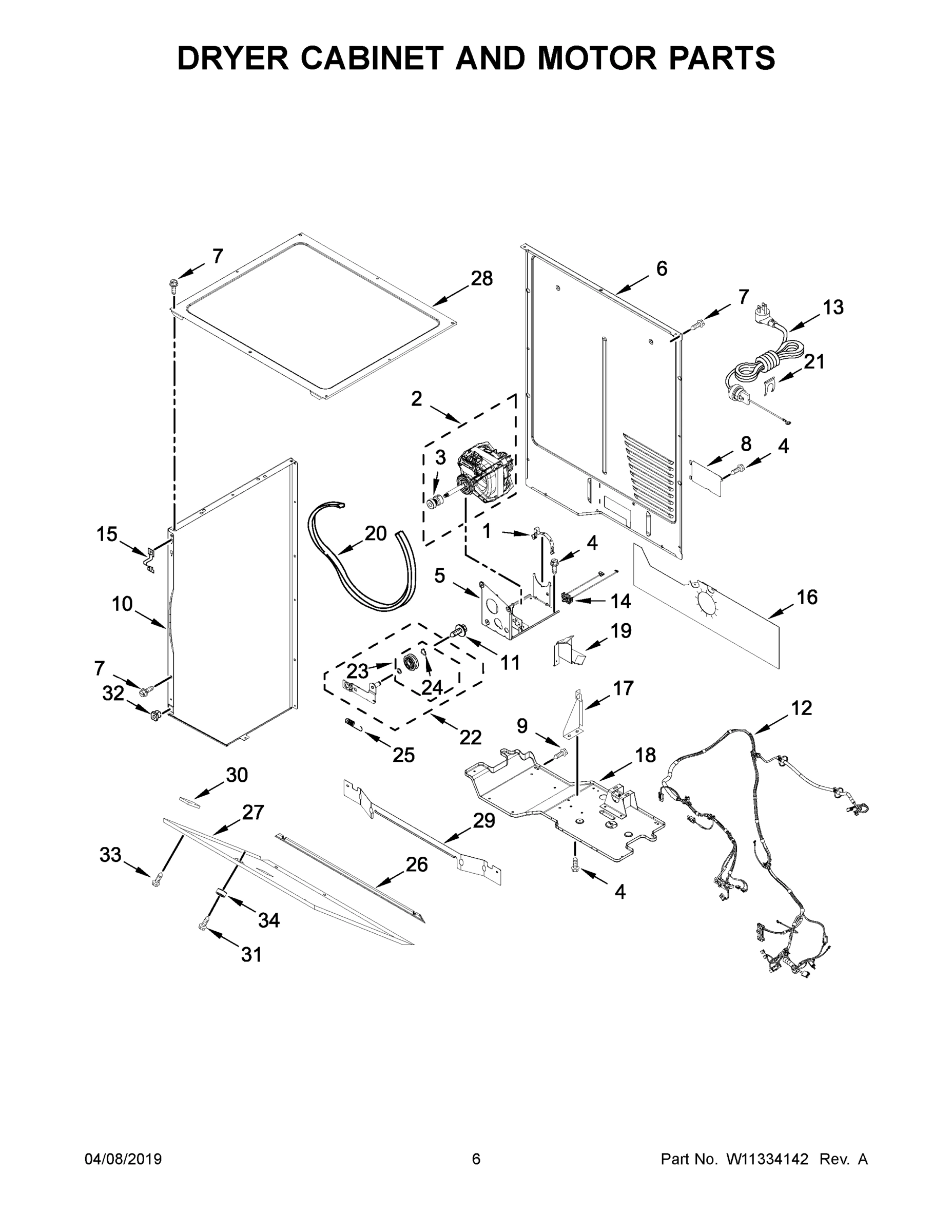 04 - DRYER CABINET AND MOTOR PARTS