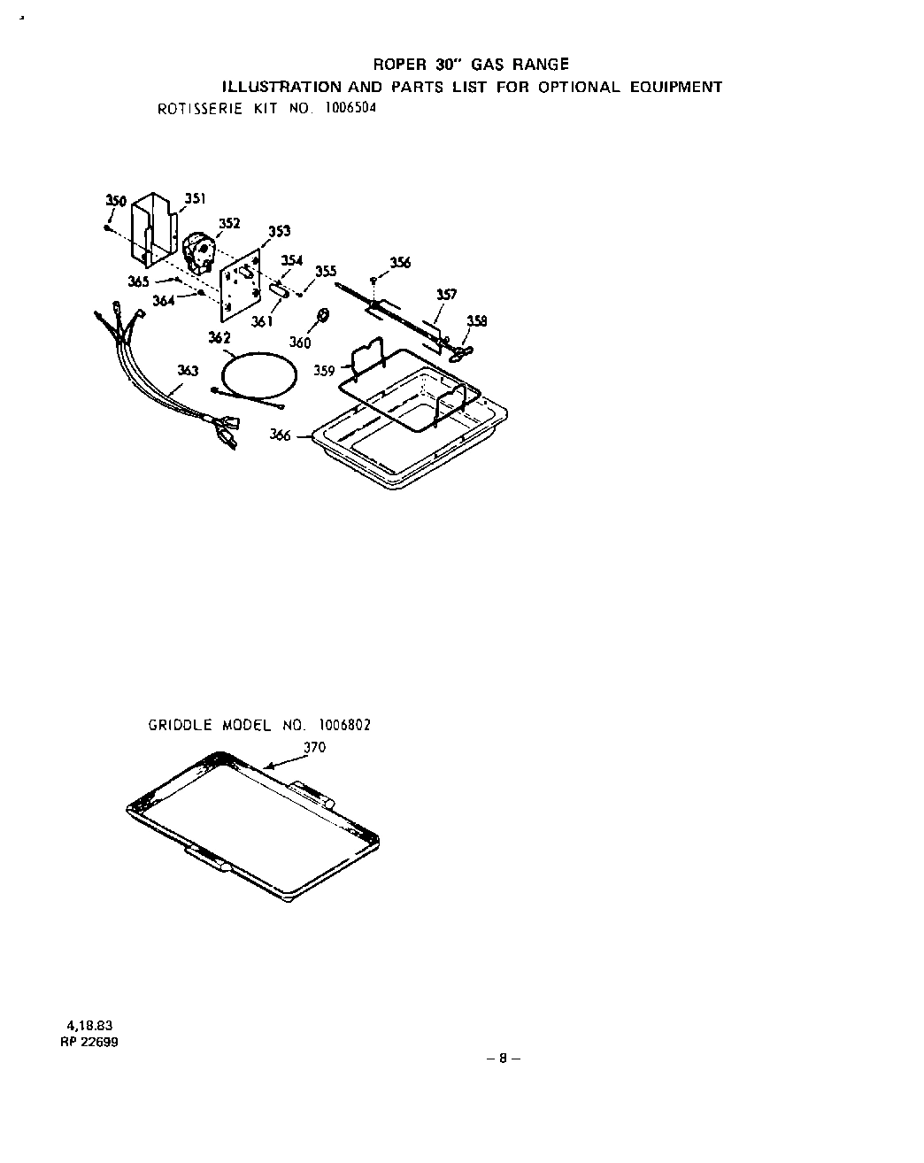 08 - ROTISSERIE KIT, GRIDDLE