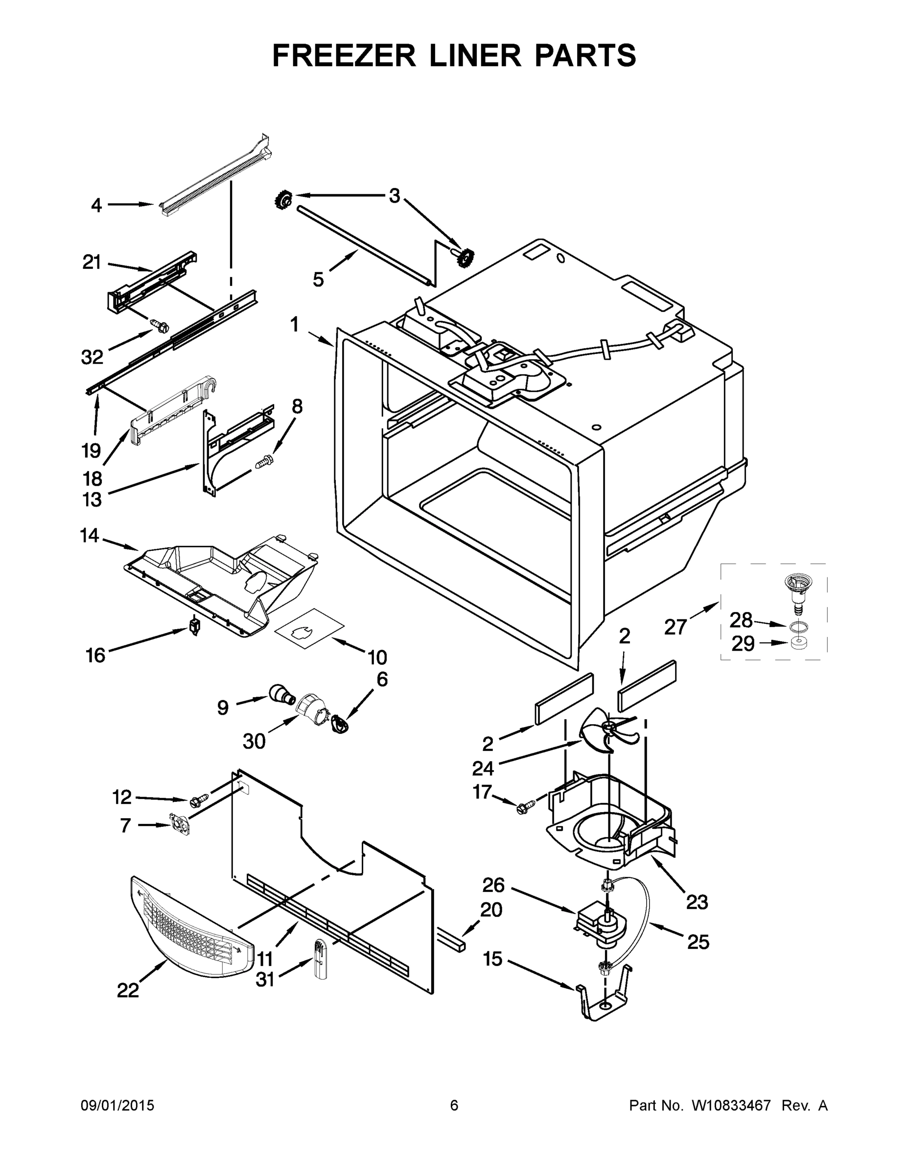 04 - FREEZER LINER PARTS