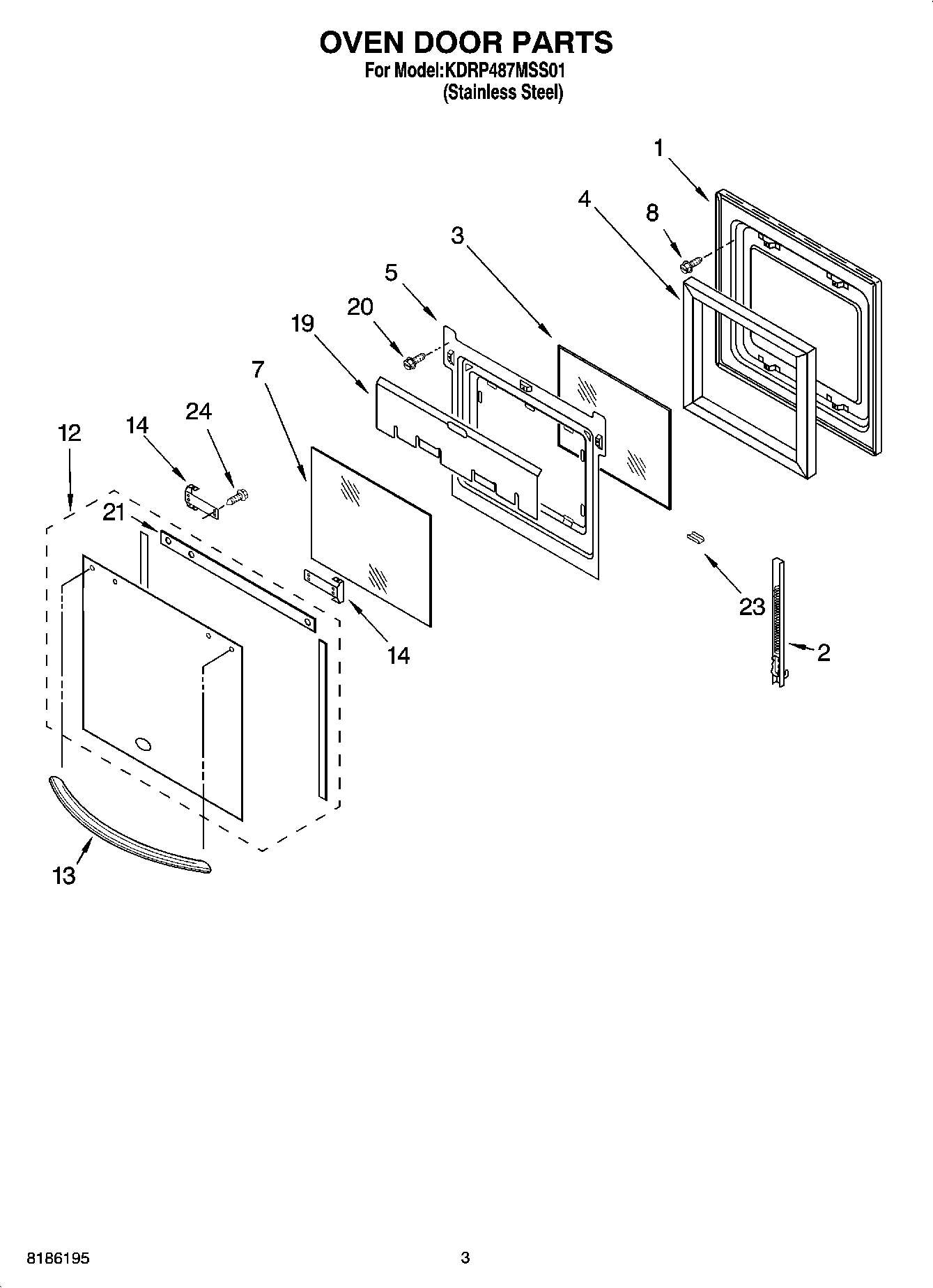 02 - OVEN DOOR PARTS