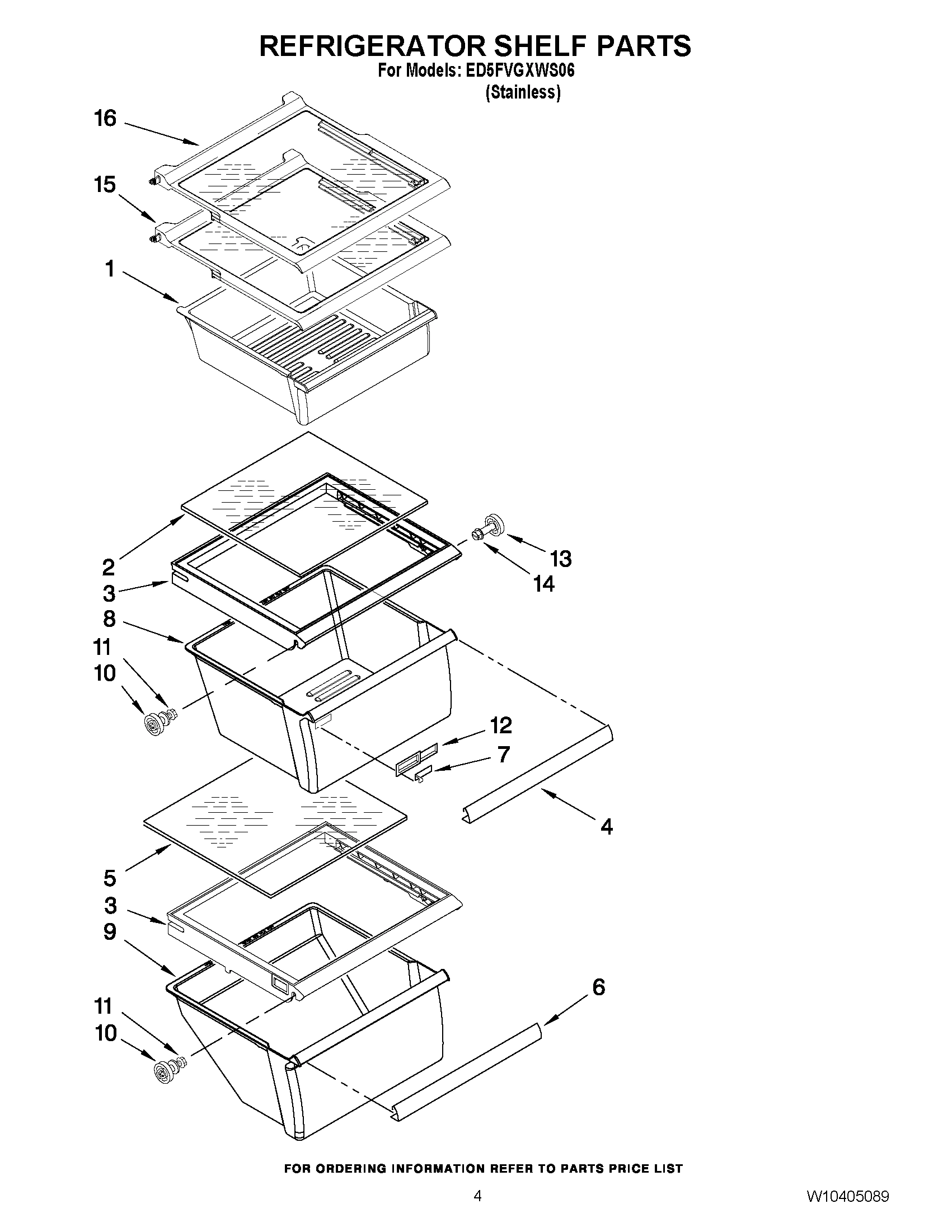 03 - REFRIGERATOR SHELF PARTS