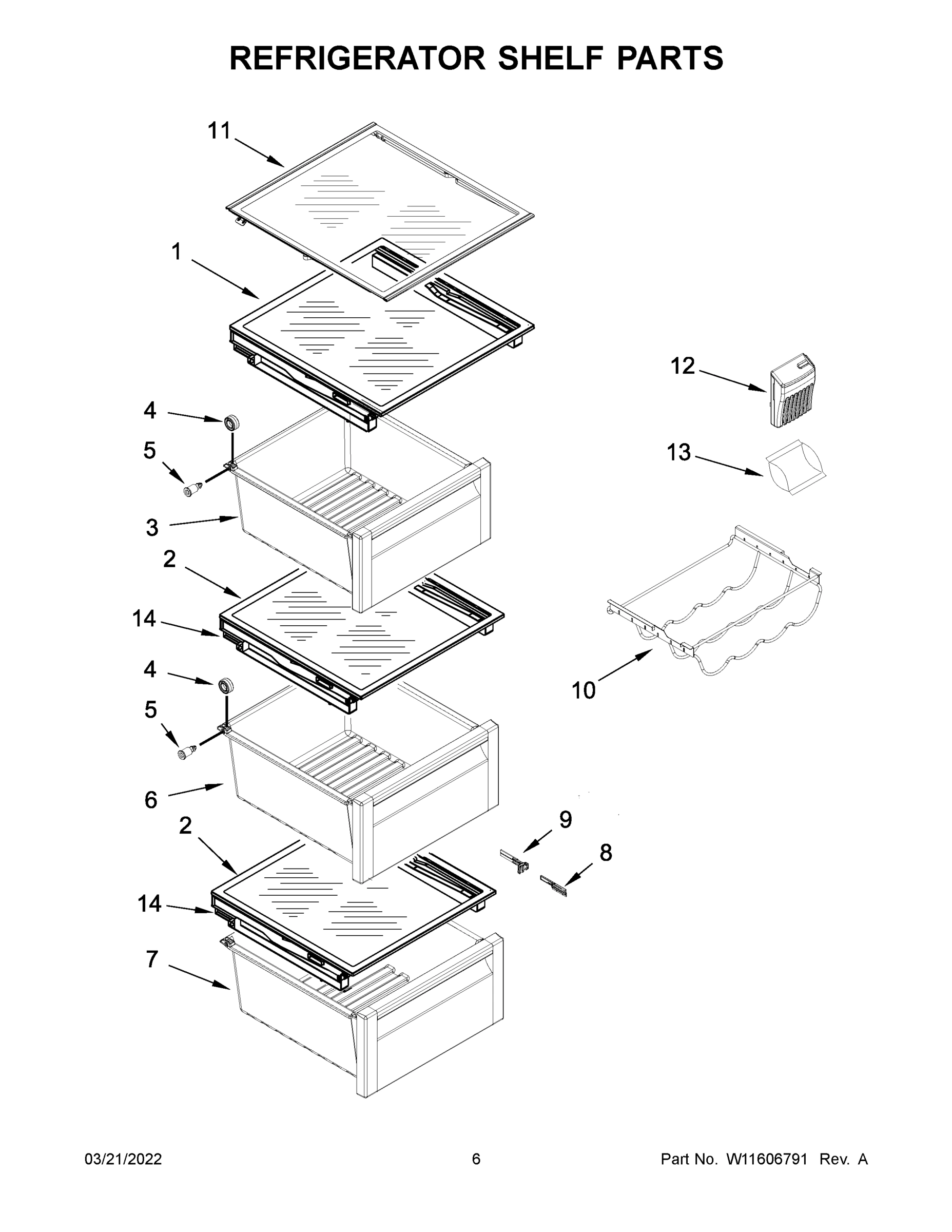 04 - REFRIGERATOR SHELF PARTS