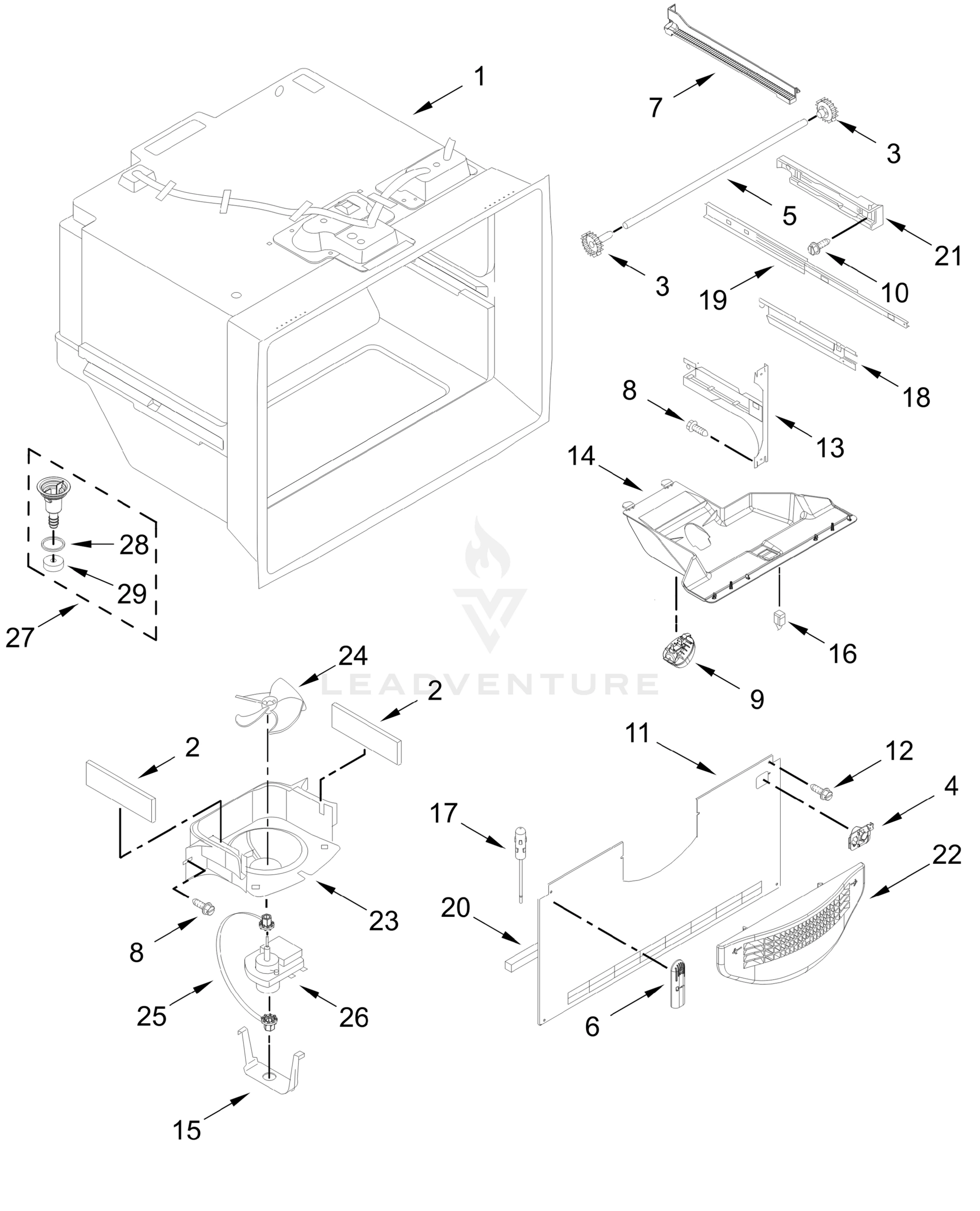 FREEZER LINER PARTS