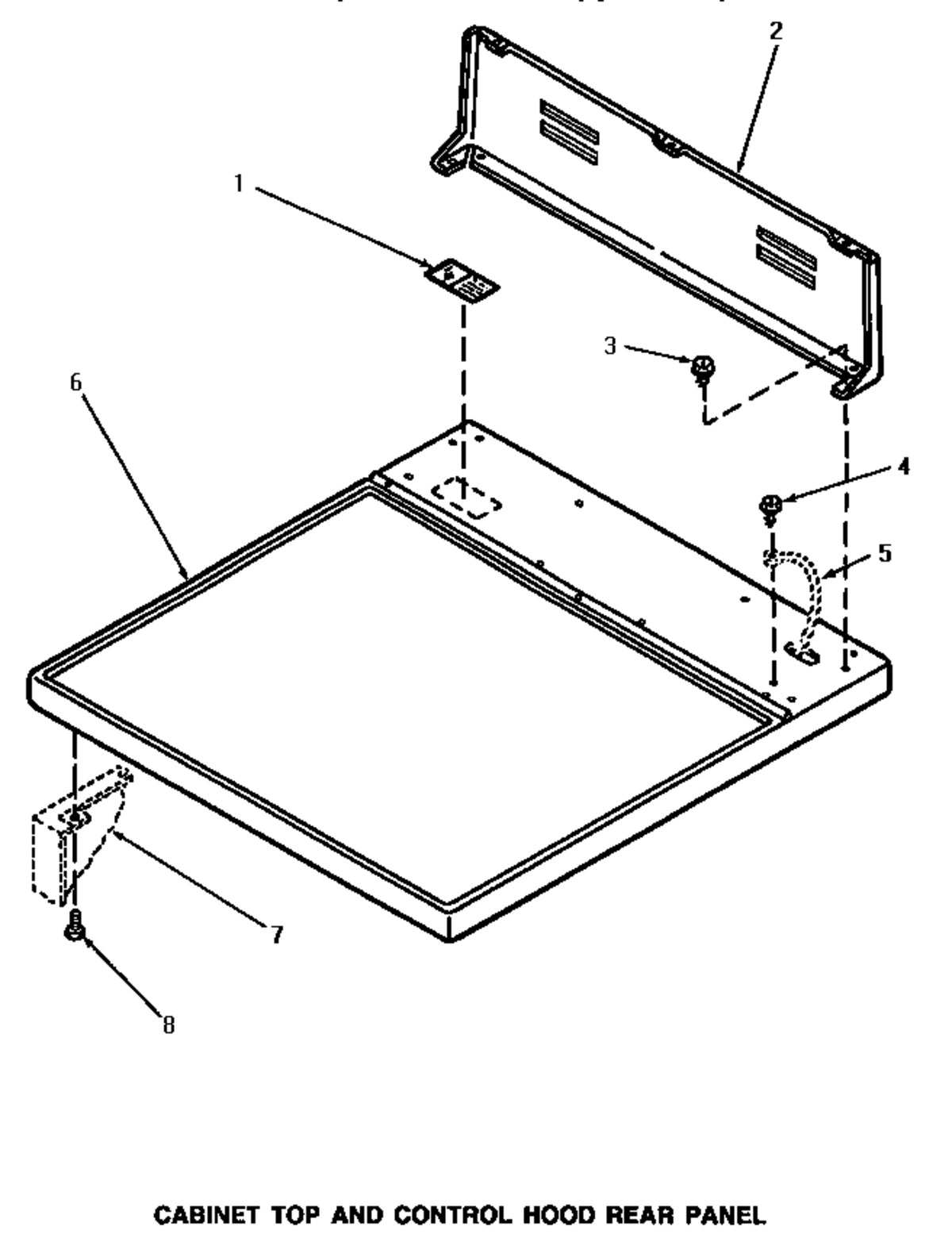 01 - CABINET TOP & CONTROL HOOD REAR PANEL