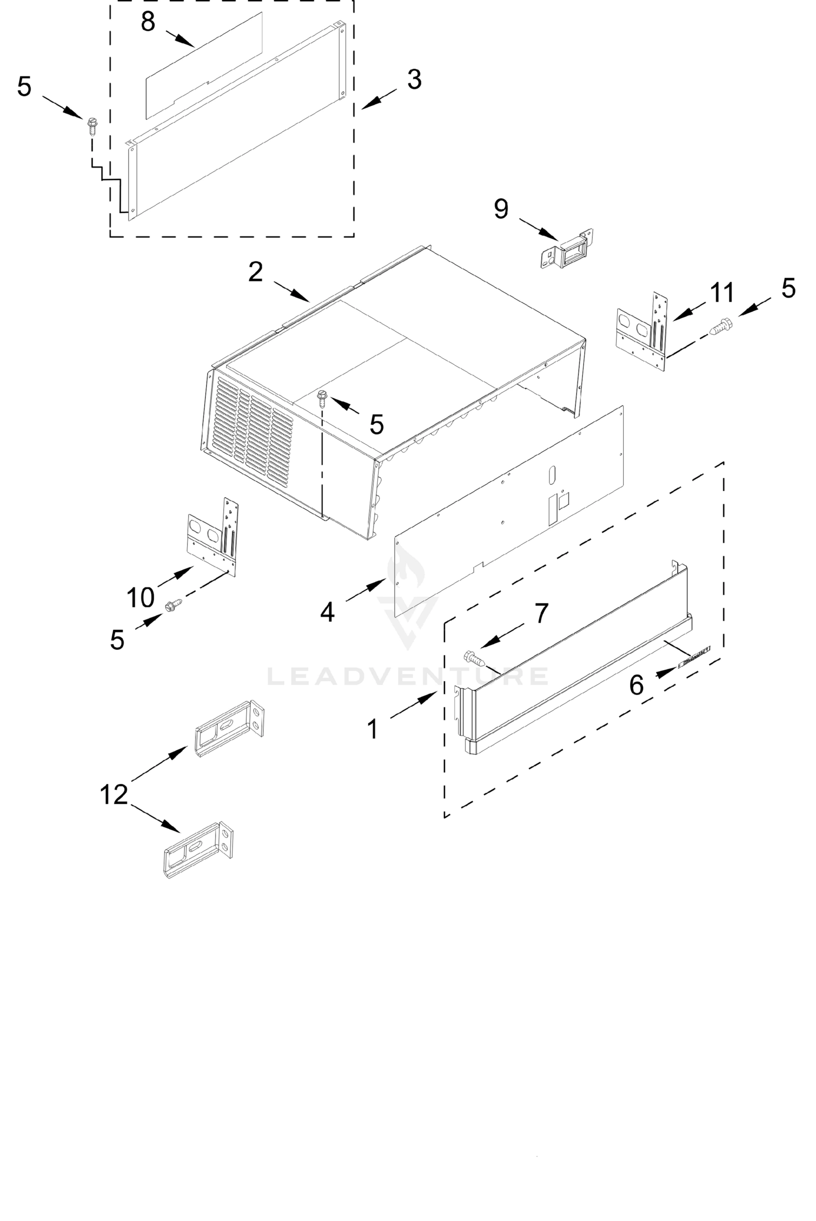 TOP GRILLE AND UNIT COVER PARTS