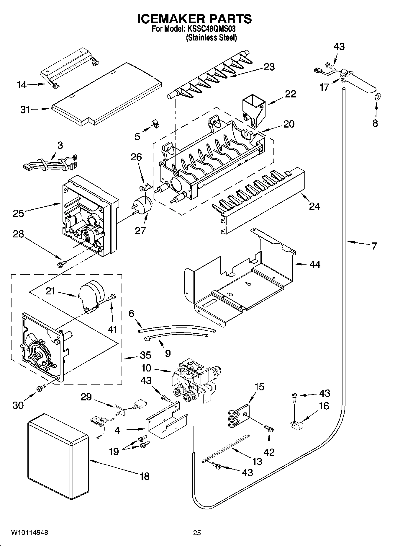 15 - ICEMAKER PARTS