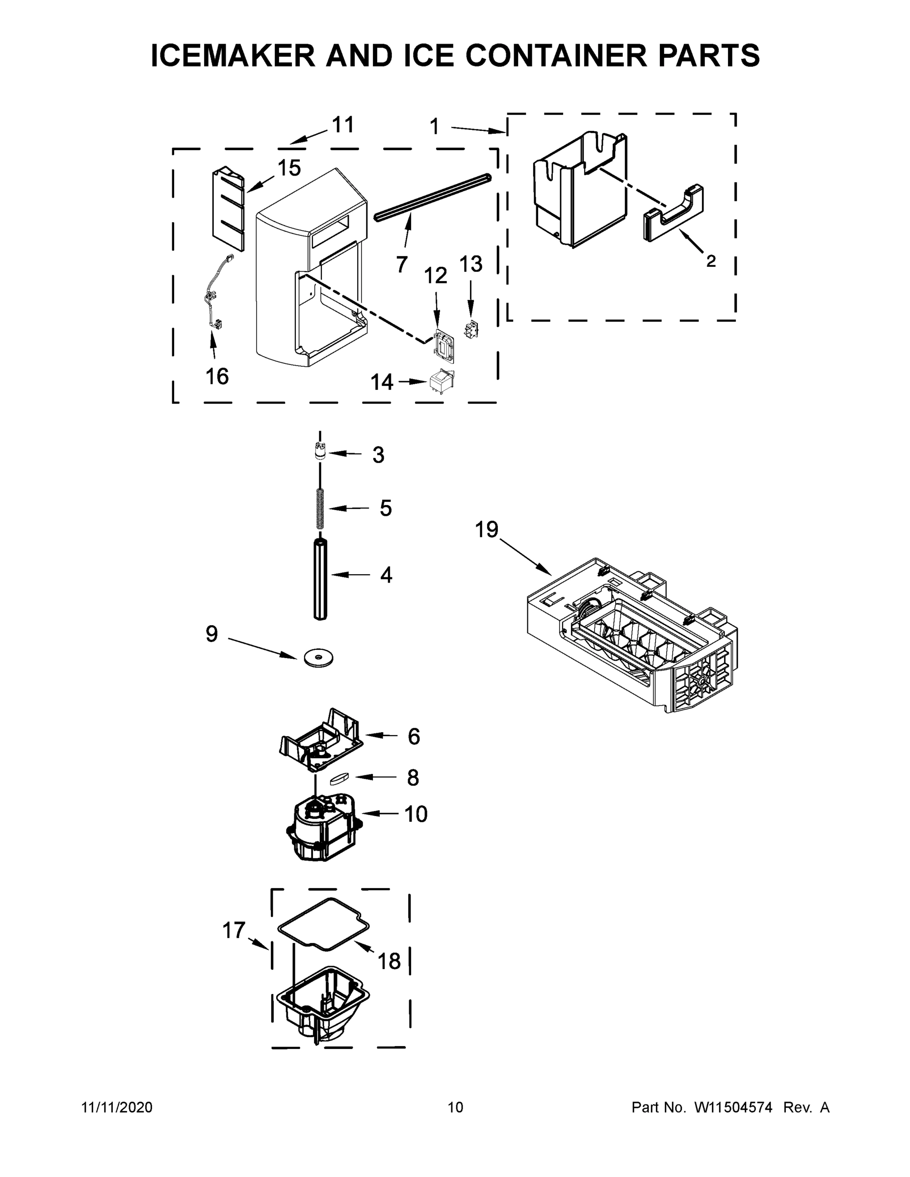 06 - ICEMAKER AND ICE CONTAINER PARTS