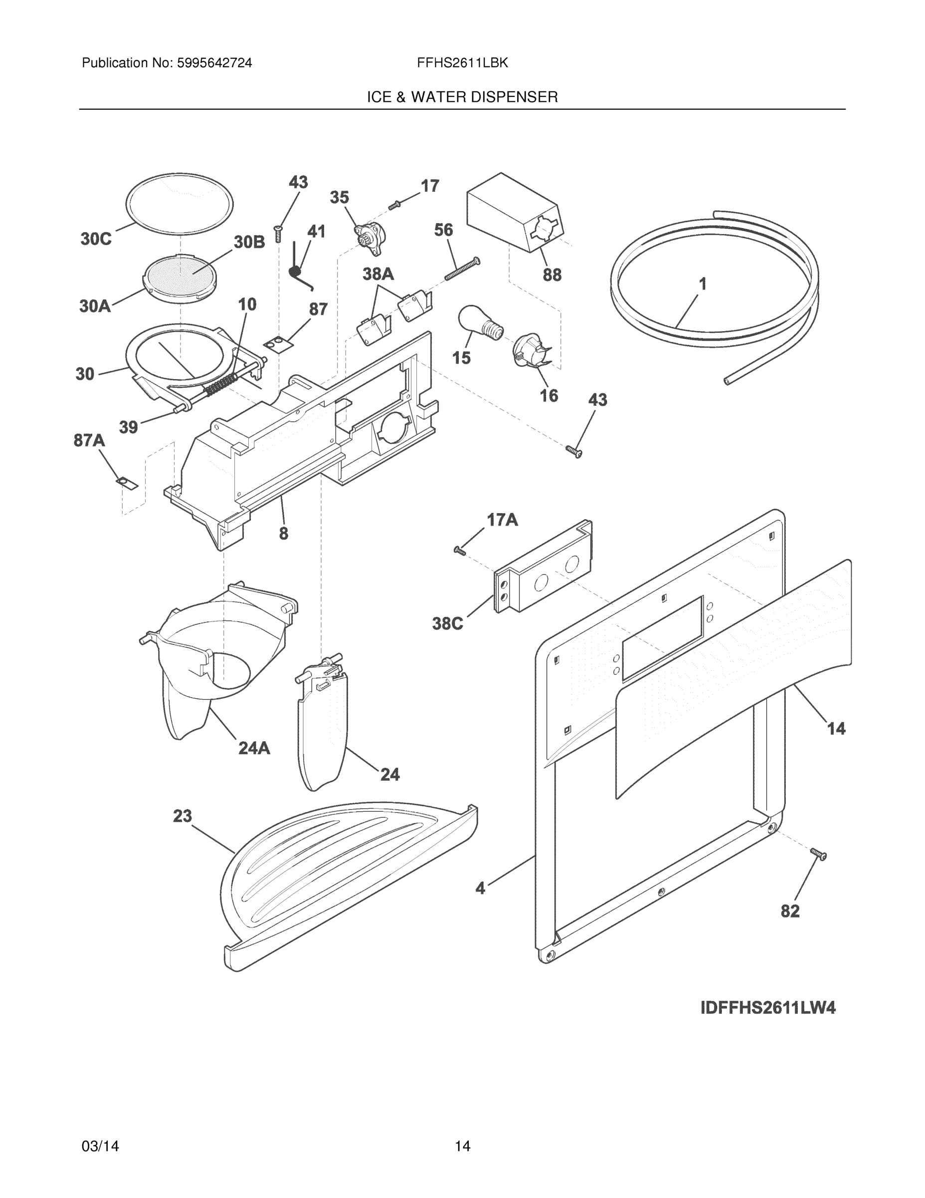 15 - ICE & WATER DISPENSER