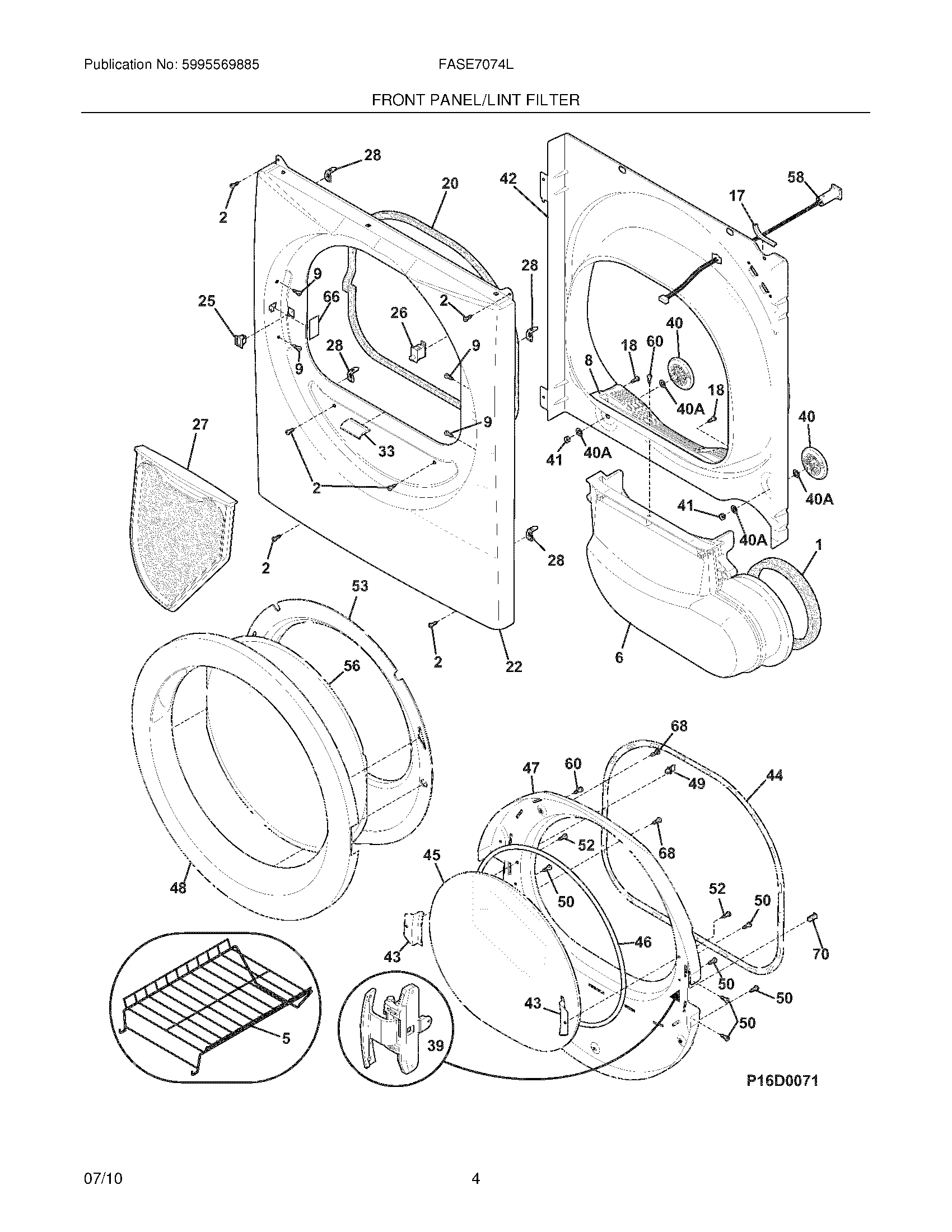 05 - FRONT PANEL/LINT FILTER