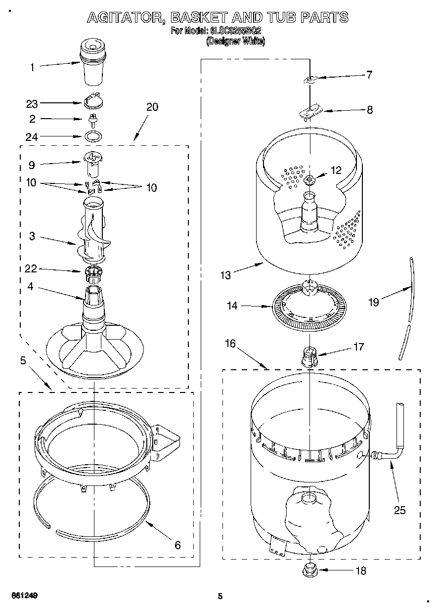 04 - AGITATOR, BASKET AND TUB