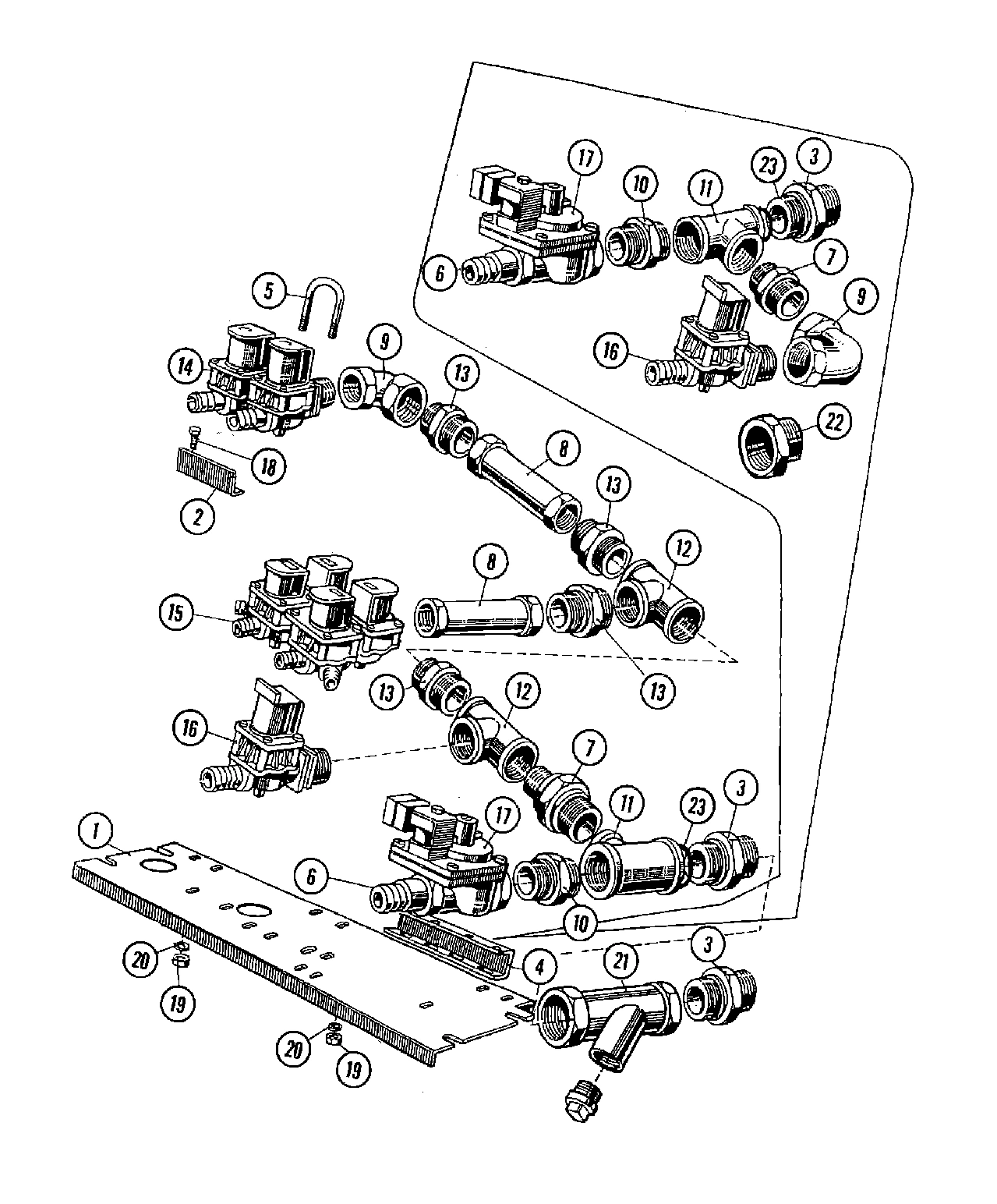 13 - WATER VALVE ASSEMBLY (TWO WATERS)