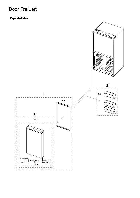 LEFT FREEZER DOOR PARTS