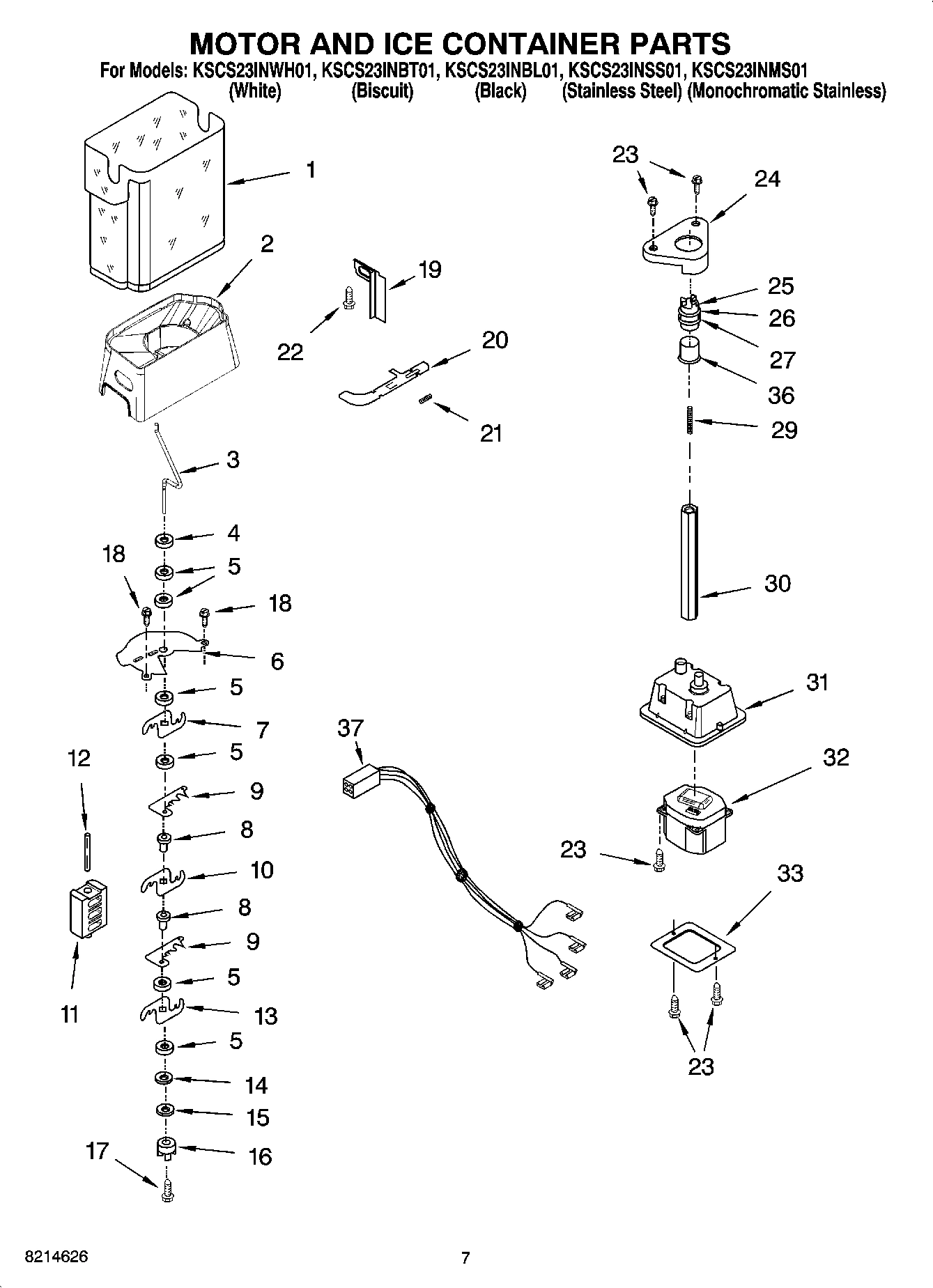 05 - MOTOR AND ICE CONTAINER PARTS
