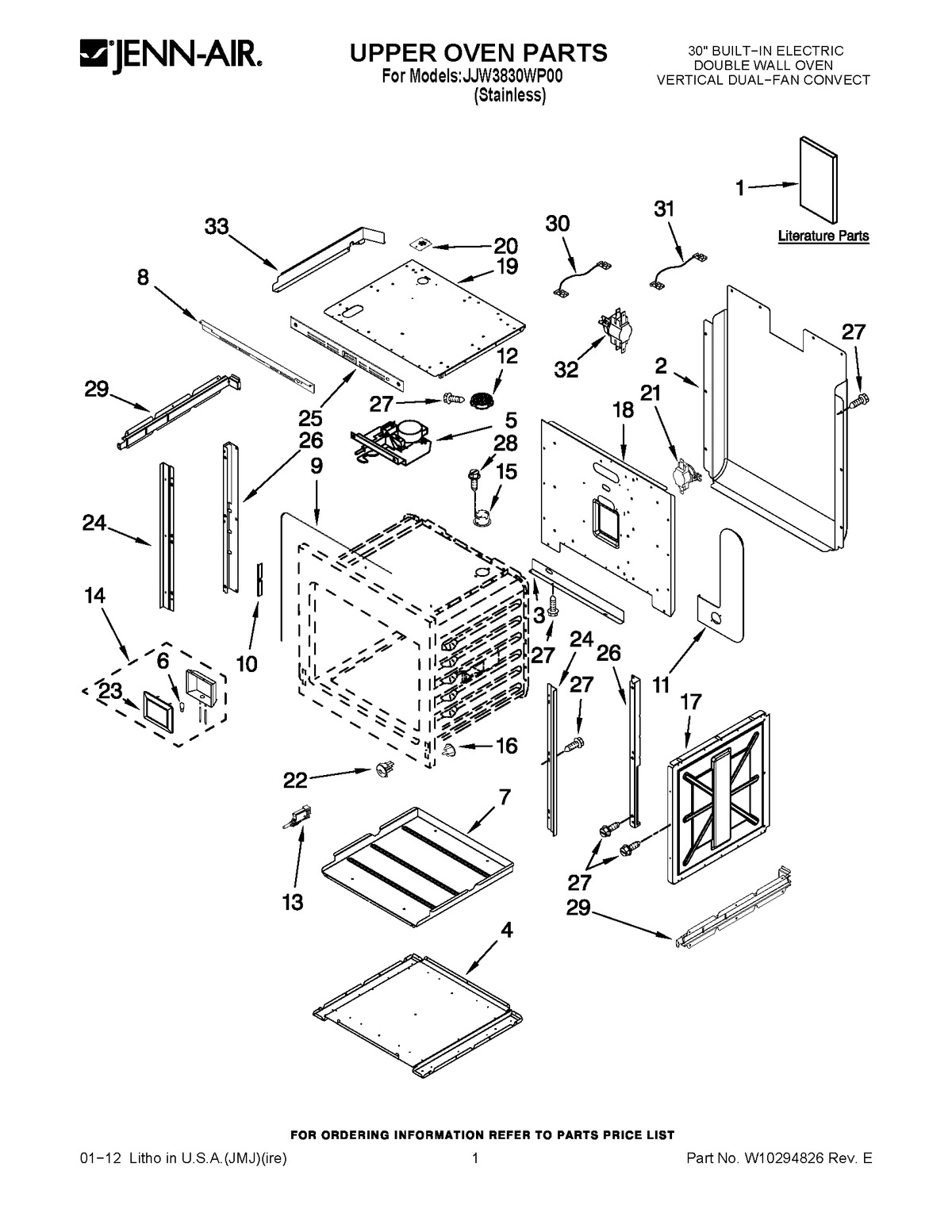 01 - UPPER OVEN PARTS