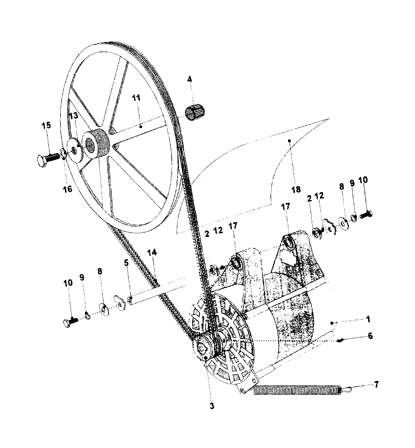 22 - MOTOR & BASKET PULLEY (SERIES 11)