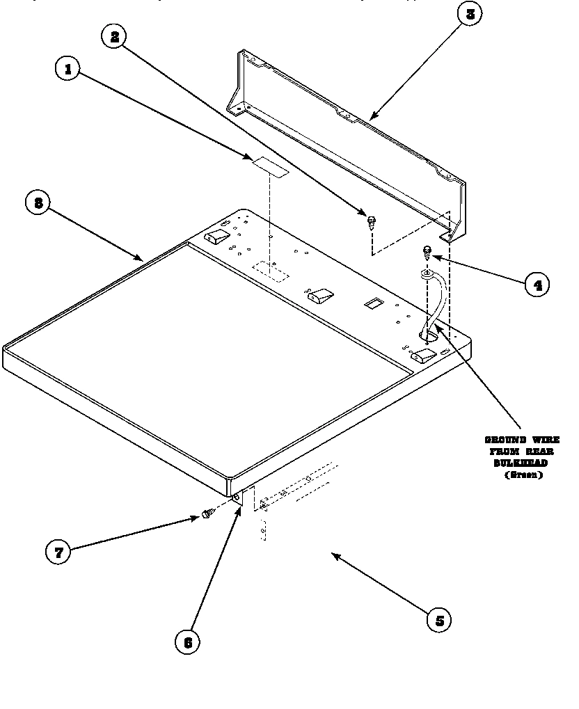 01 - CABINET TOP AND CONTROL HOOD REAR PANEL