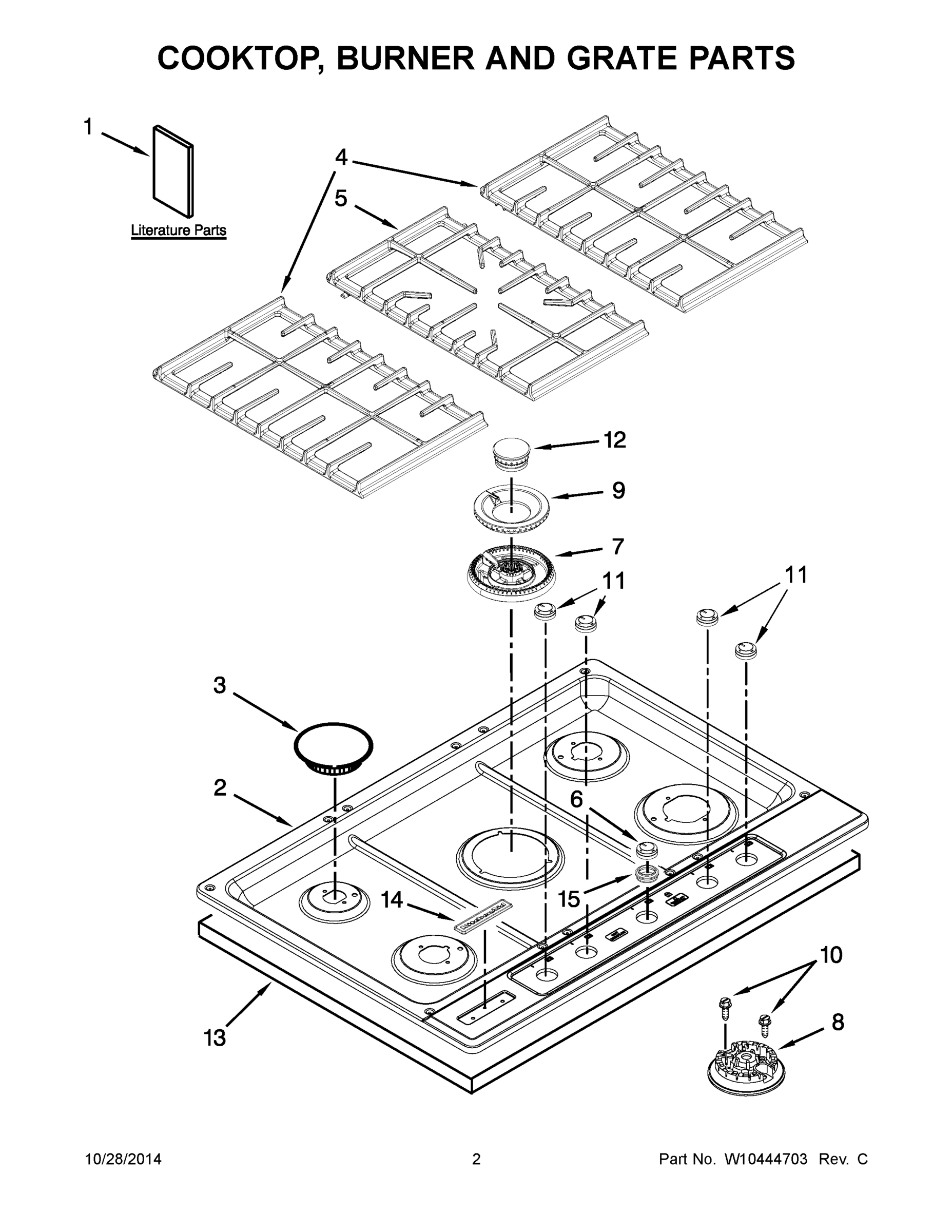 02 - COOKTOP, BURNER AND GRATE PARTS