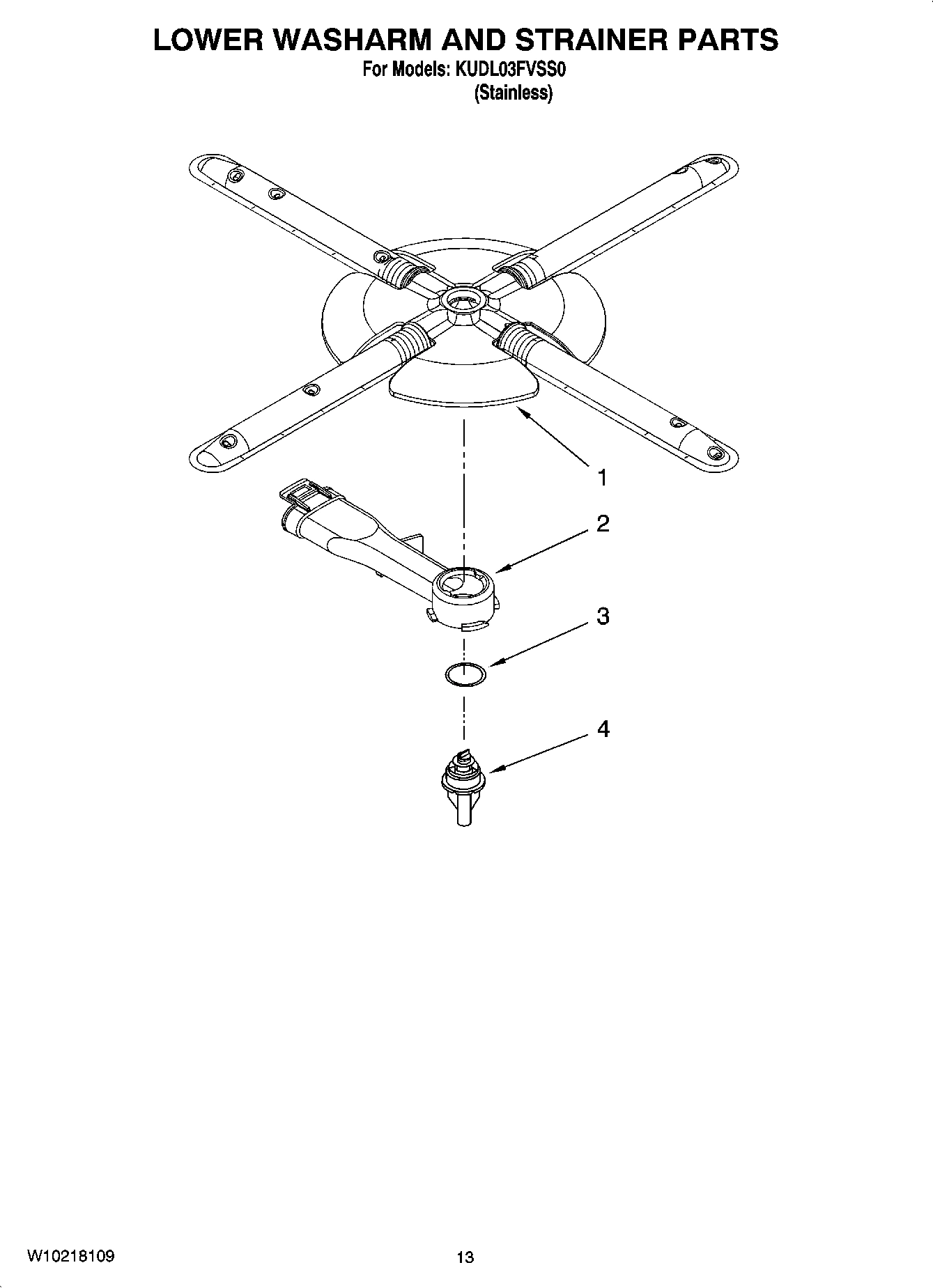 11 - LOWER WASHARM AND STRAINER PARTS, OPTIONAL PARTS (NOT INCLUDED)