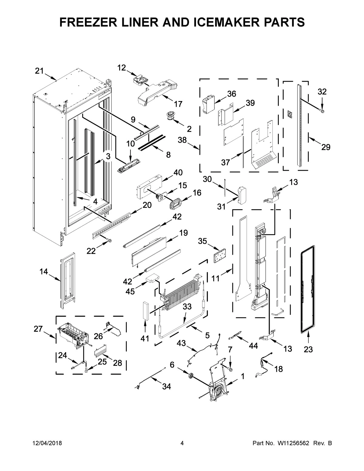03 - FREEZER LINER AND ICEMAKER PARTS