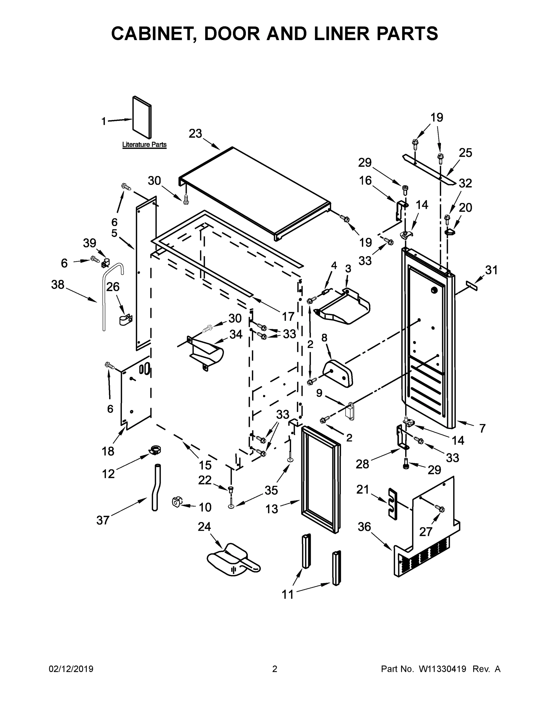 02 - CABINET, DOOR AND LINER PARTS