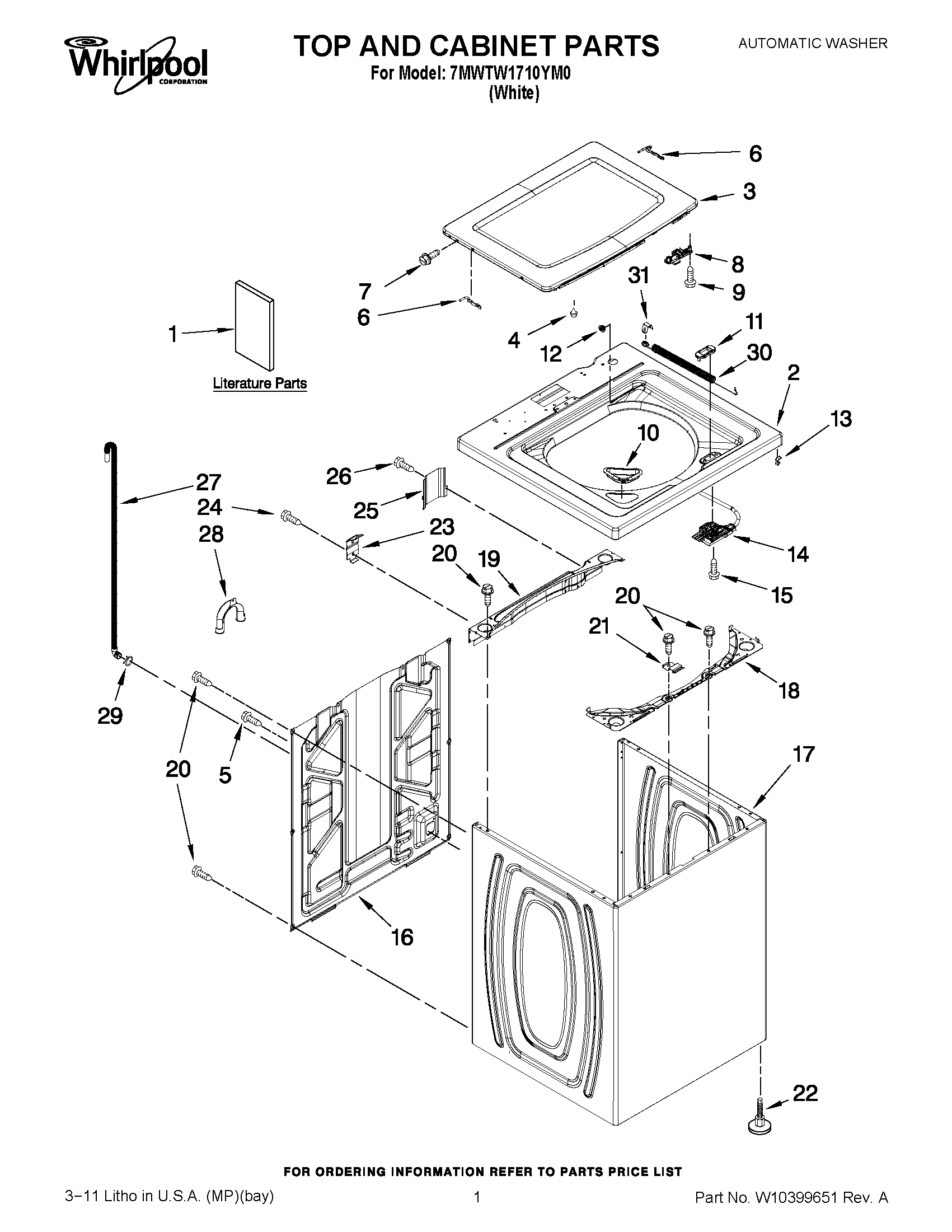 01 - TOP AND CABINET PARTS