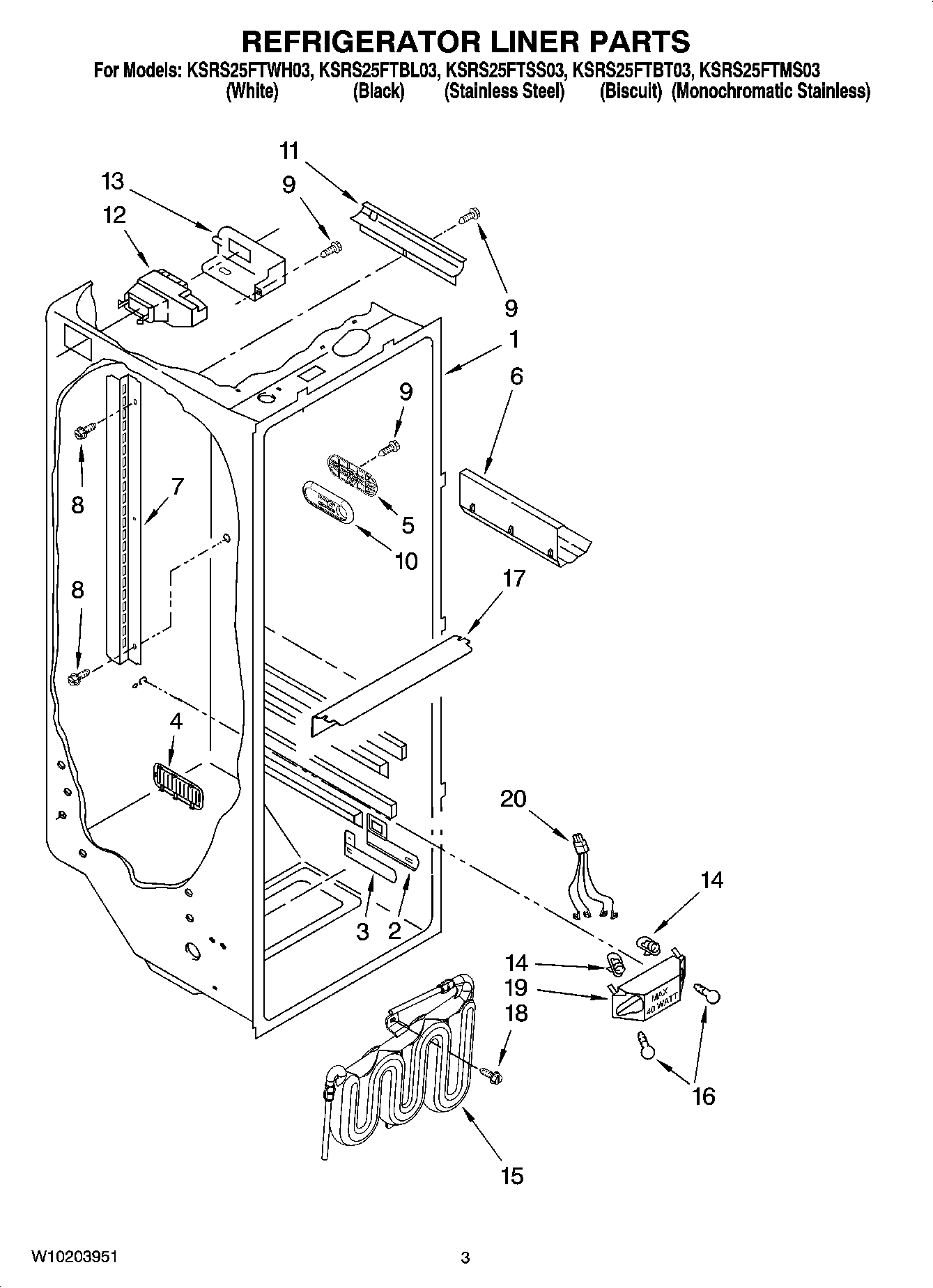 02 - REFRIGERATOR LINER PARTS