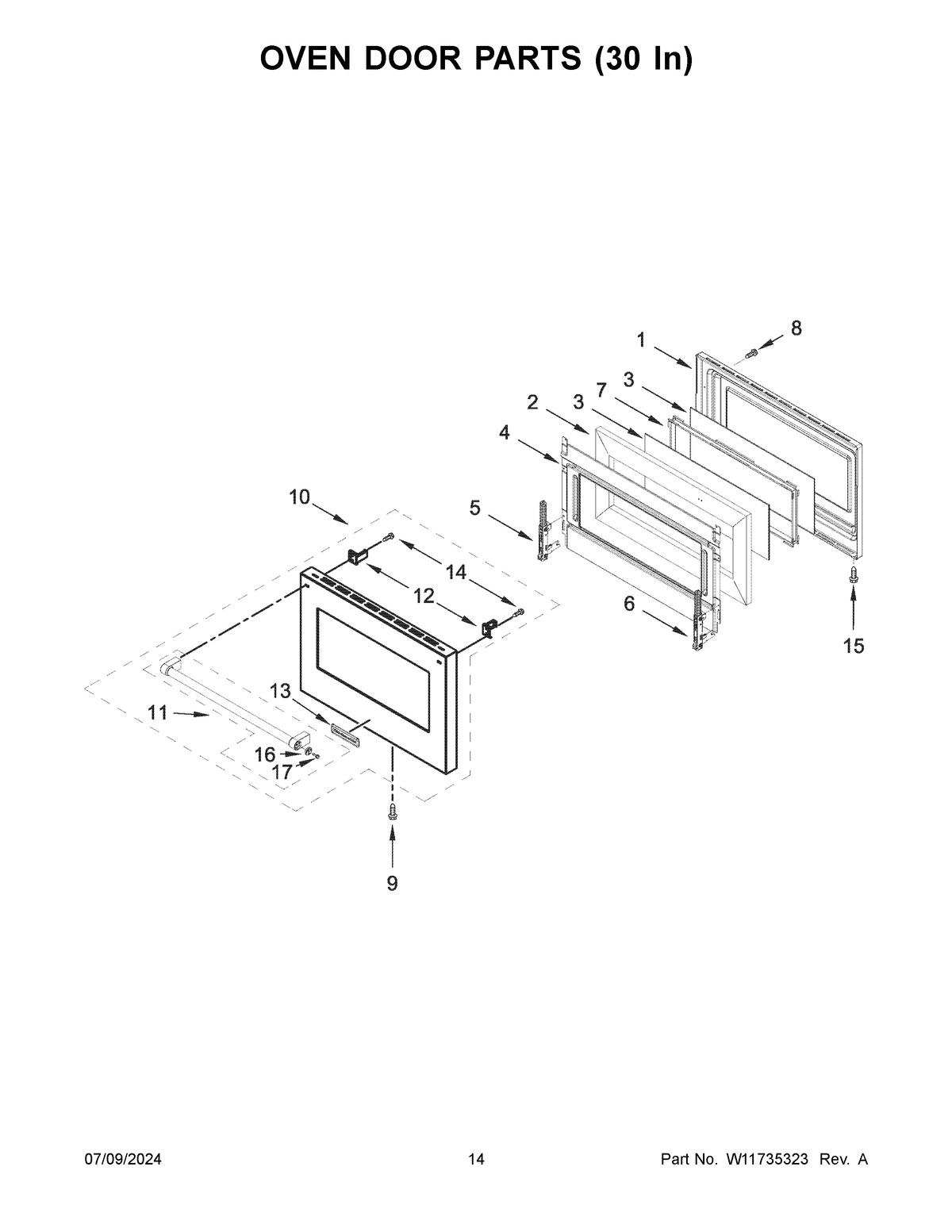 08 - OVEN DOOR PARTS (30 IN)