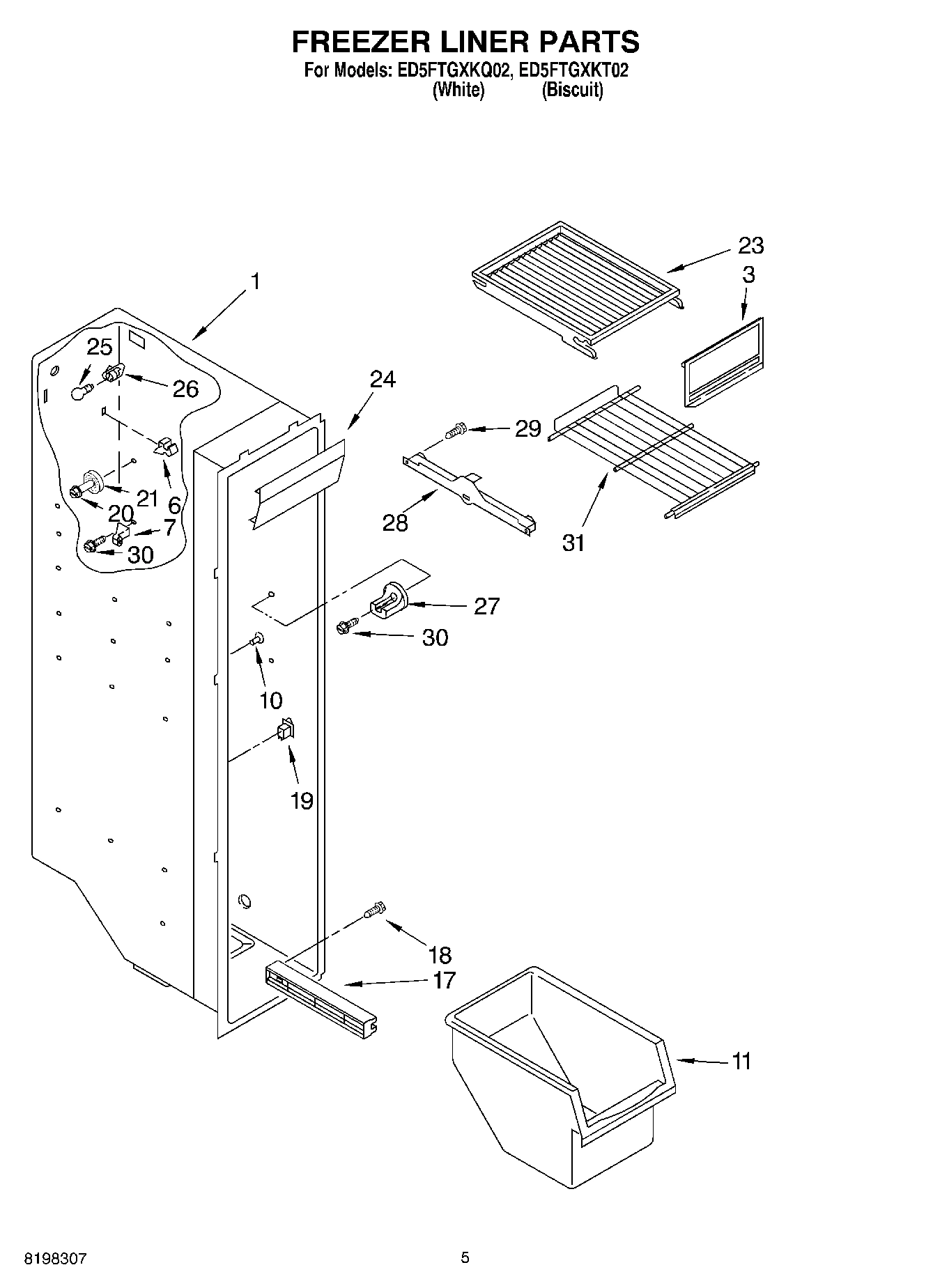04 - FREEZER LINER PARTS