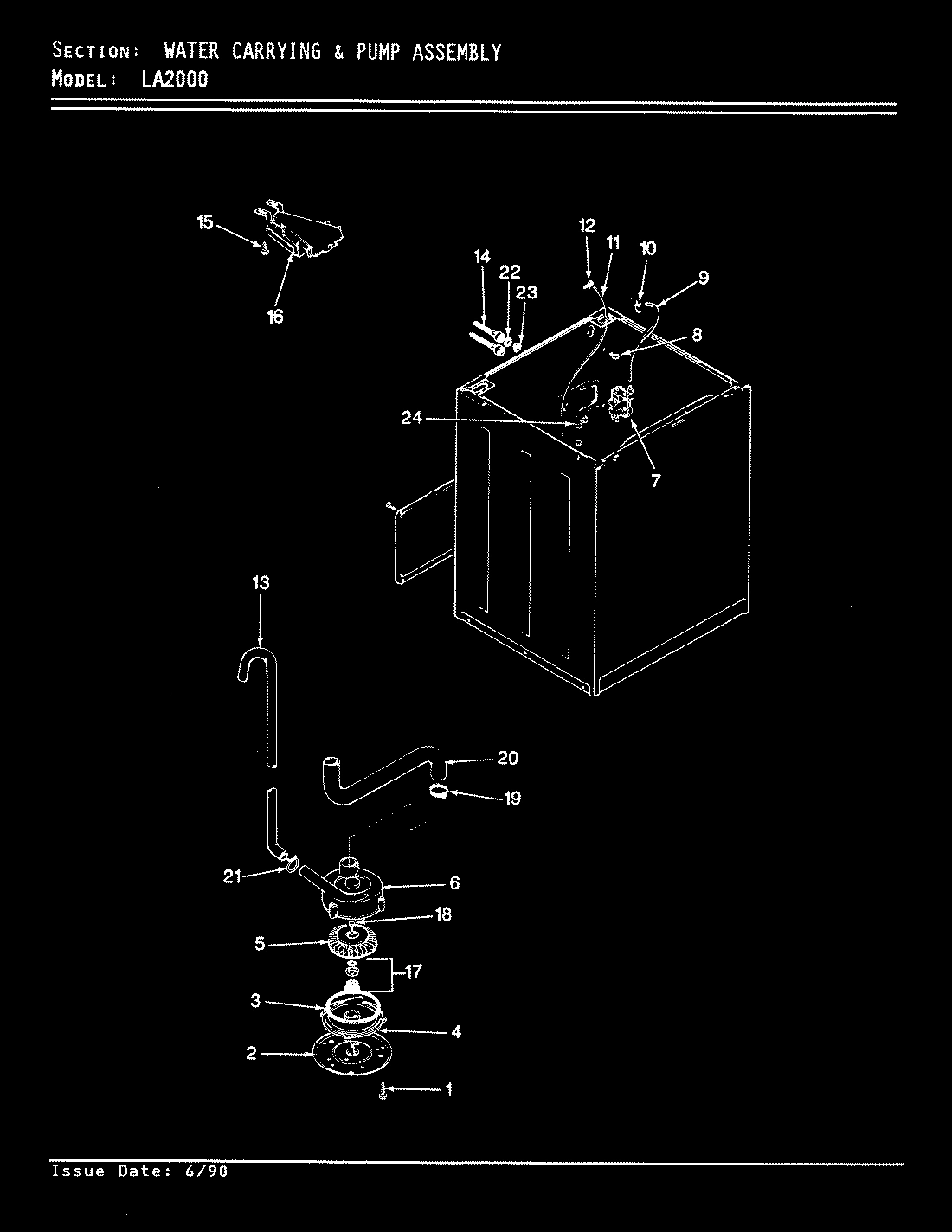 11 - WATER CARRYING & PUMP ASSY. (REV. E-F)