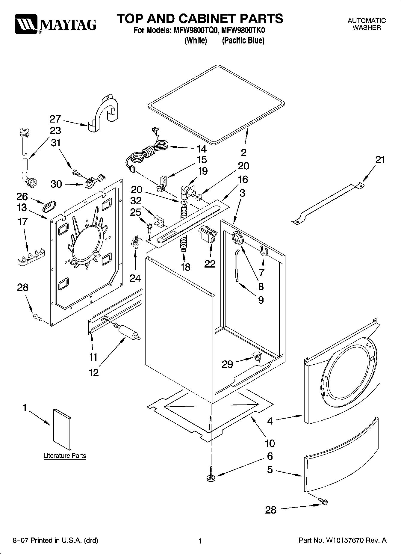 01 - TOP AND CABINET PARTS